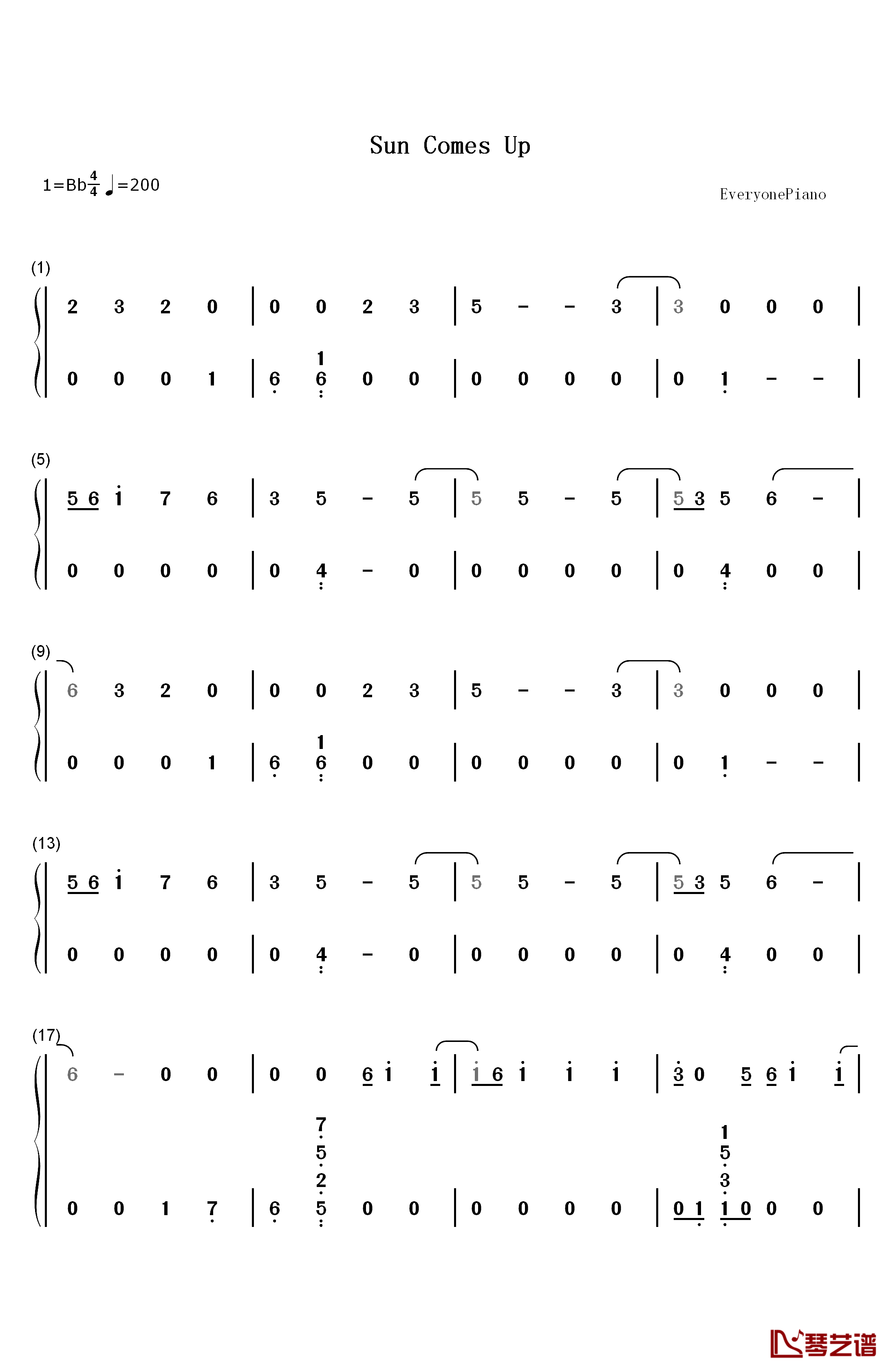 Sun Comes Up钢琴简谱-数字双手-Rudimental James Arthur1