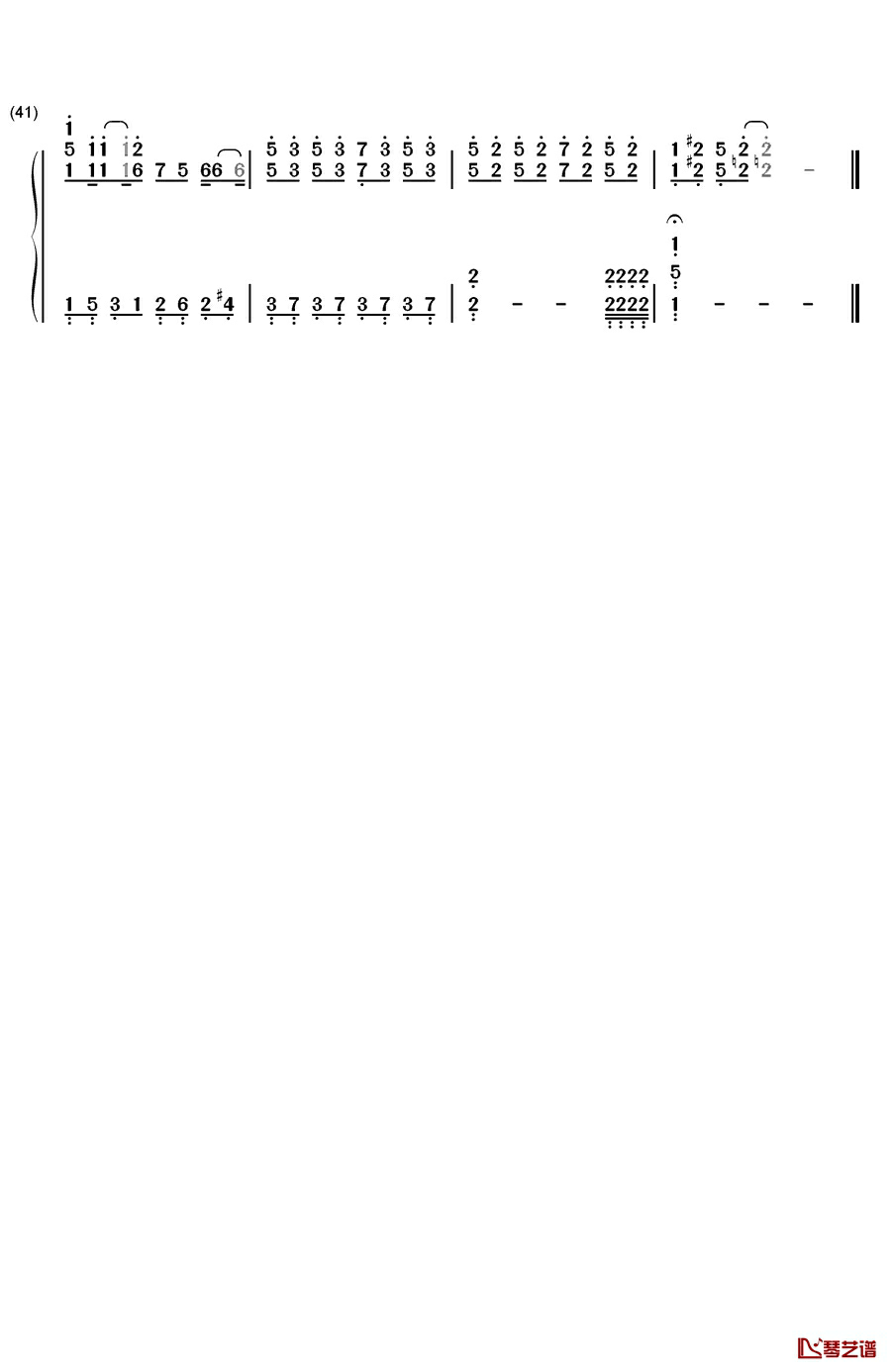 倒带钢琴简谱-数字双手-蔡依林3