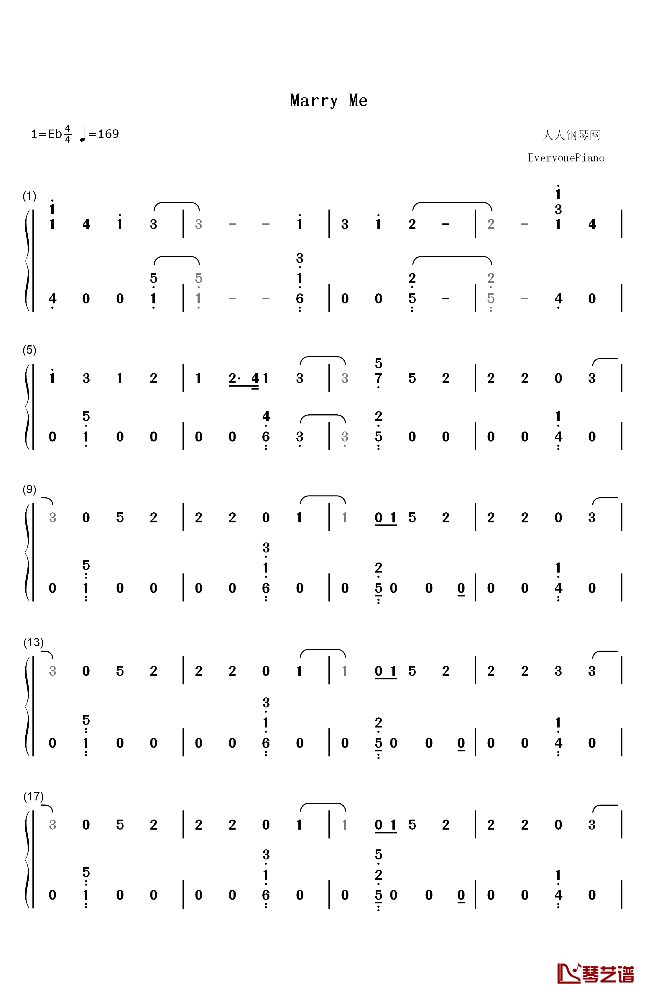 Marry Me钢琴简谱-数字双手-Thomas Rhett1