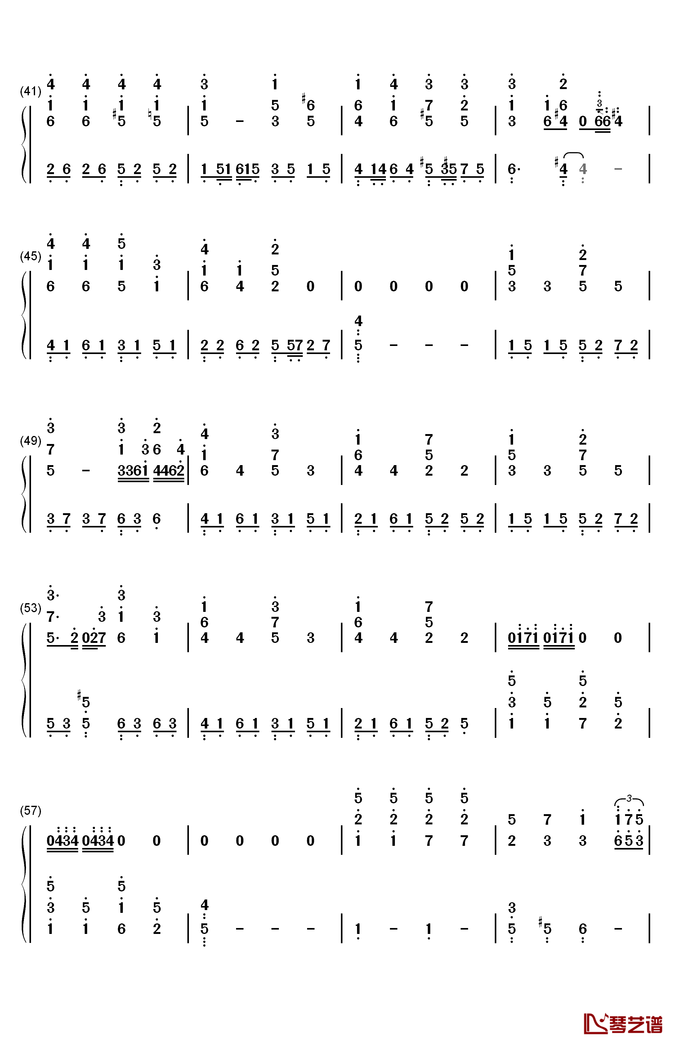 Fly Away钢琴简谱-数字双手-梁静茹3