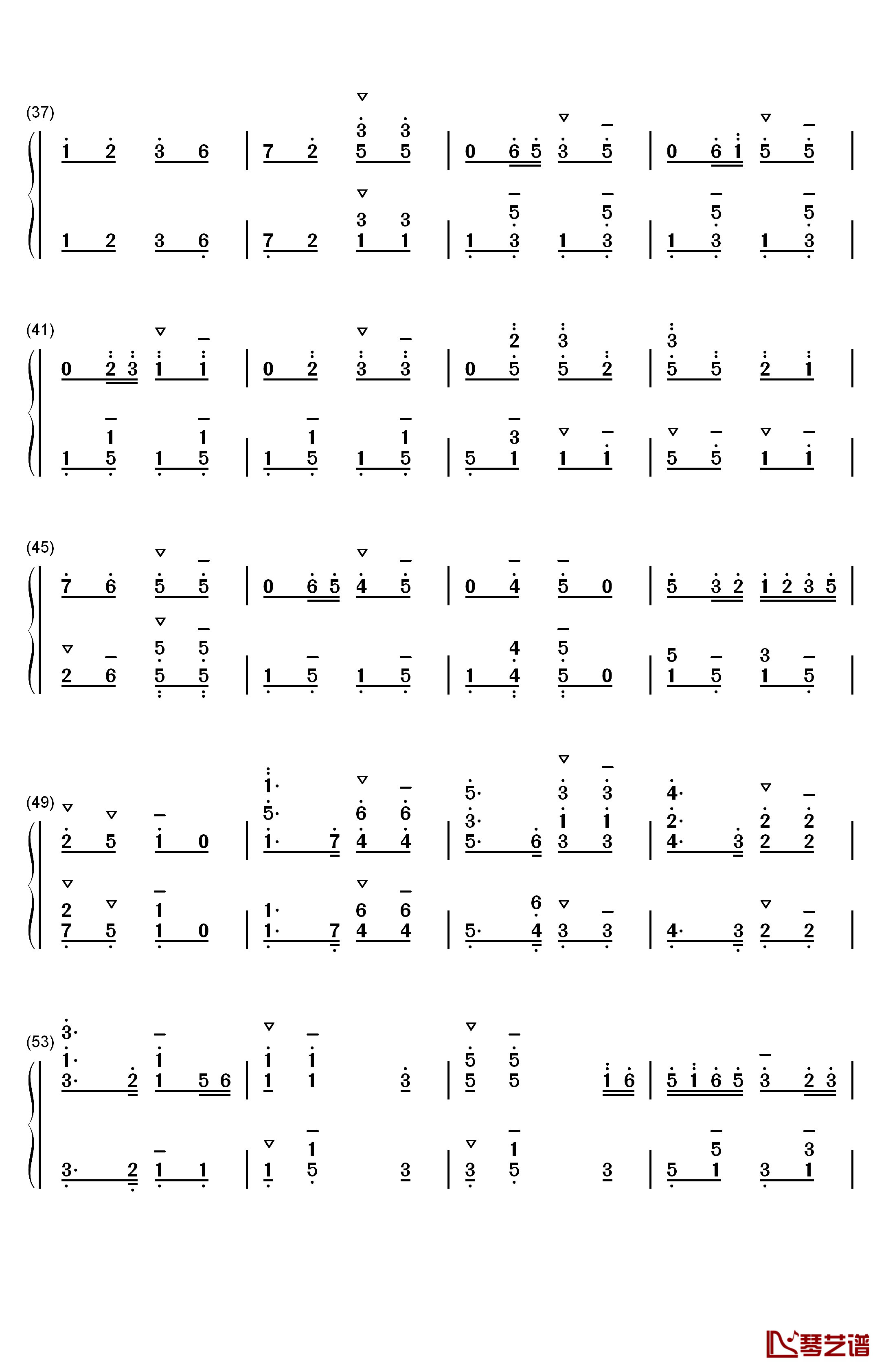 步步高钢琴简谱-数字双手-吕文成3