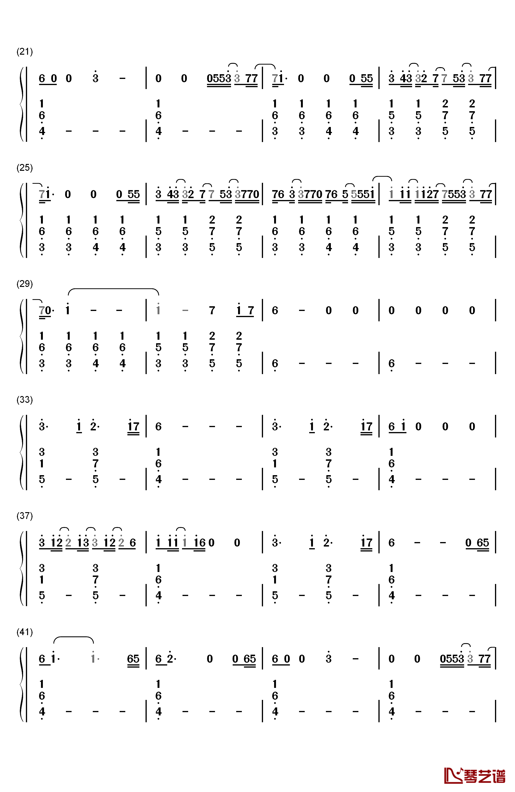 Human钢琴简谱-数字双手-Christina Perri2