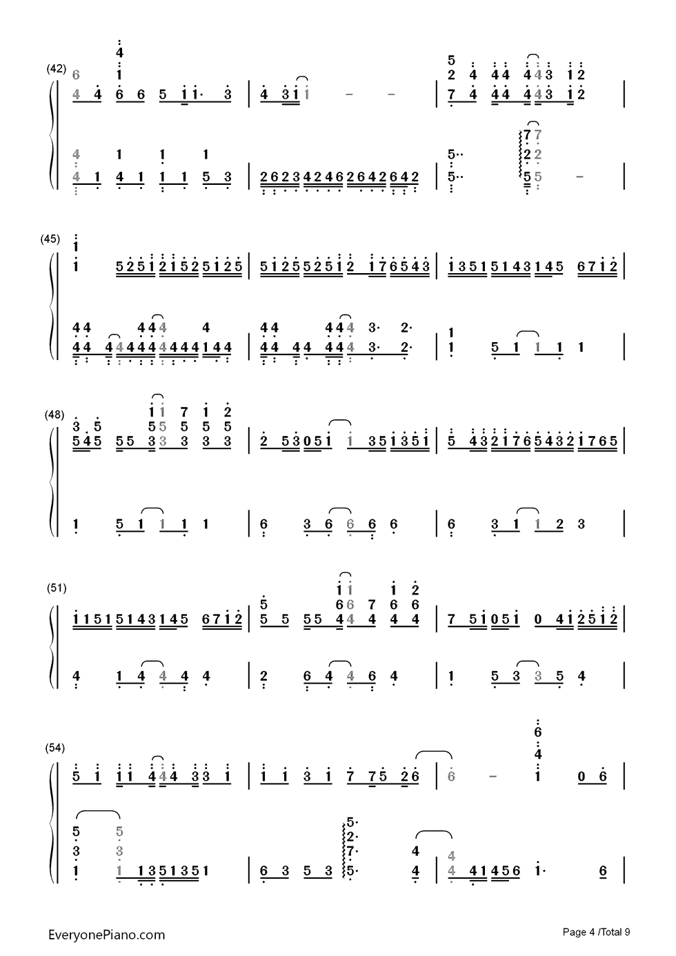 虹を編めたら钢琴简谱-数字双手-fhána4