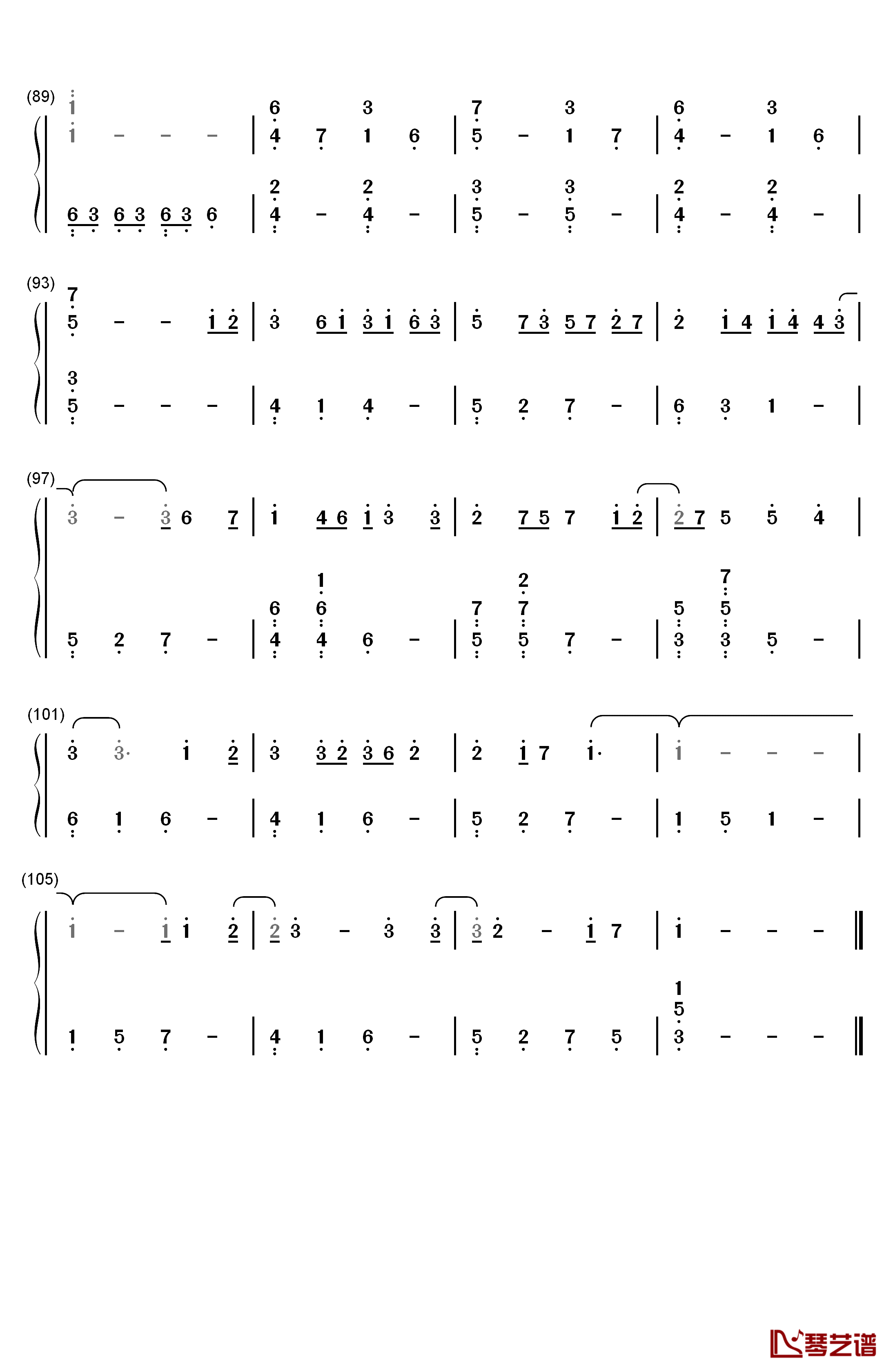 樱花樱花想见你钢琴简谱-数字双手-RSP5