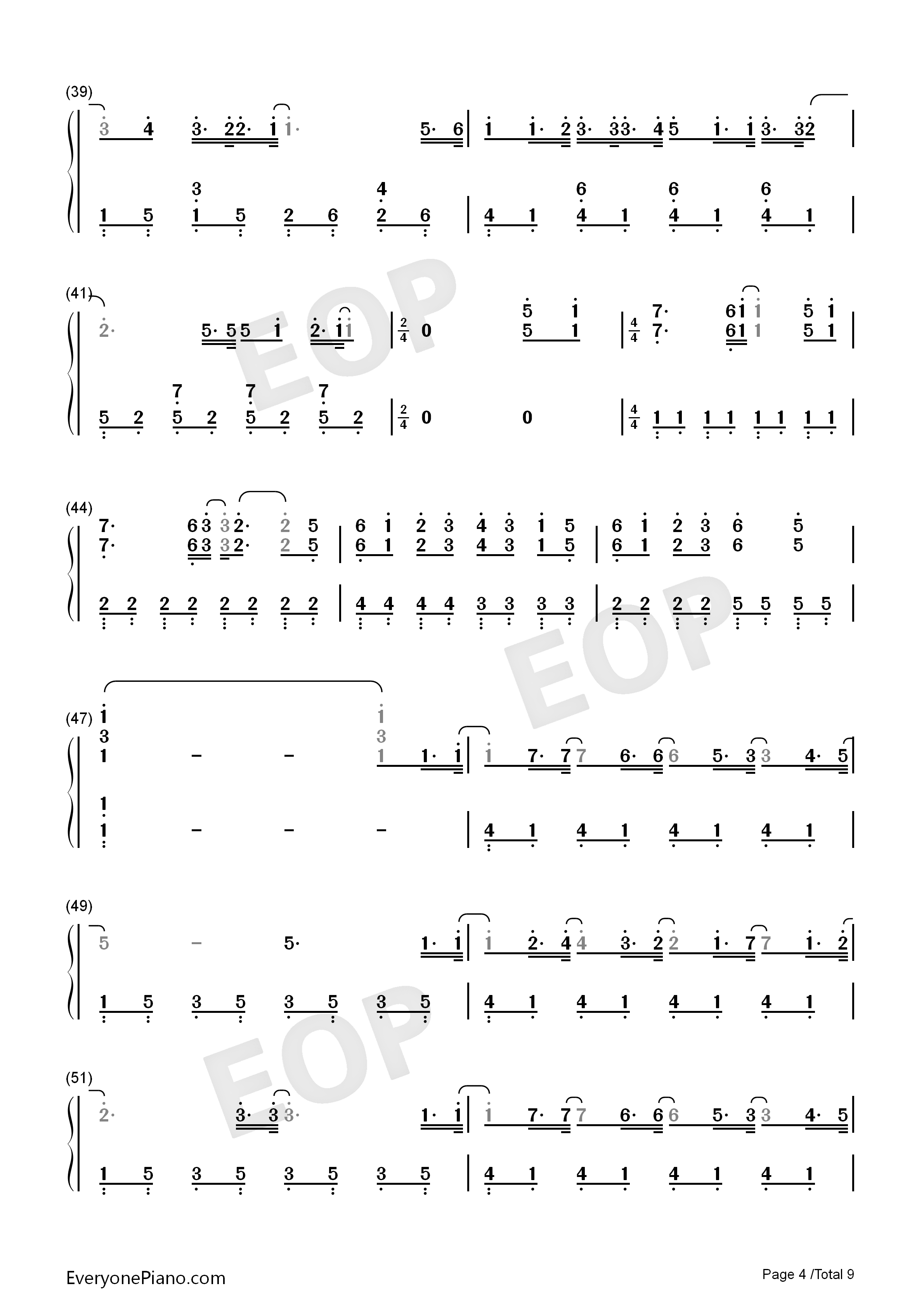 クリスマスソング钢琴简谱-back number演唱4