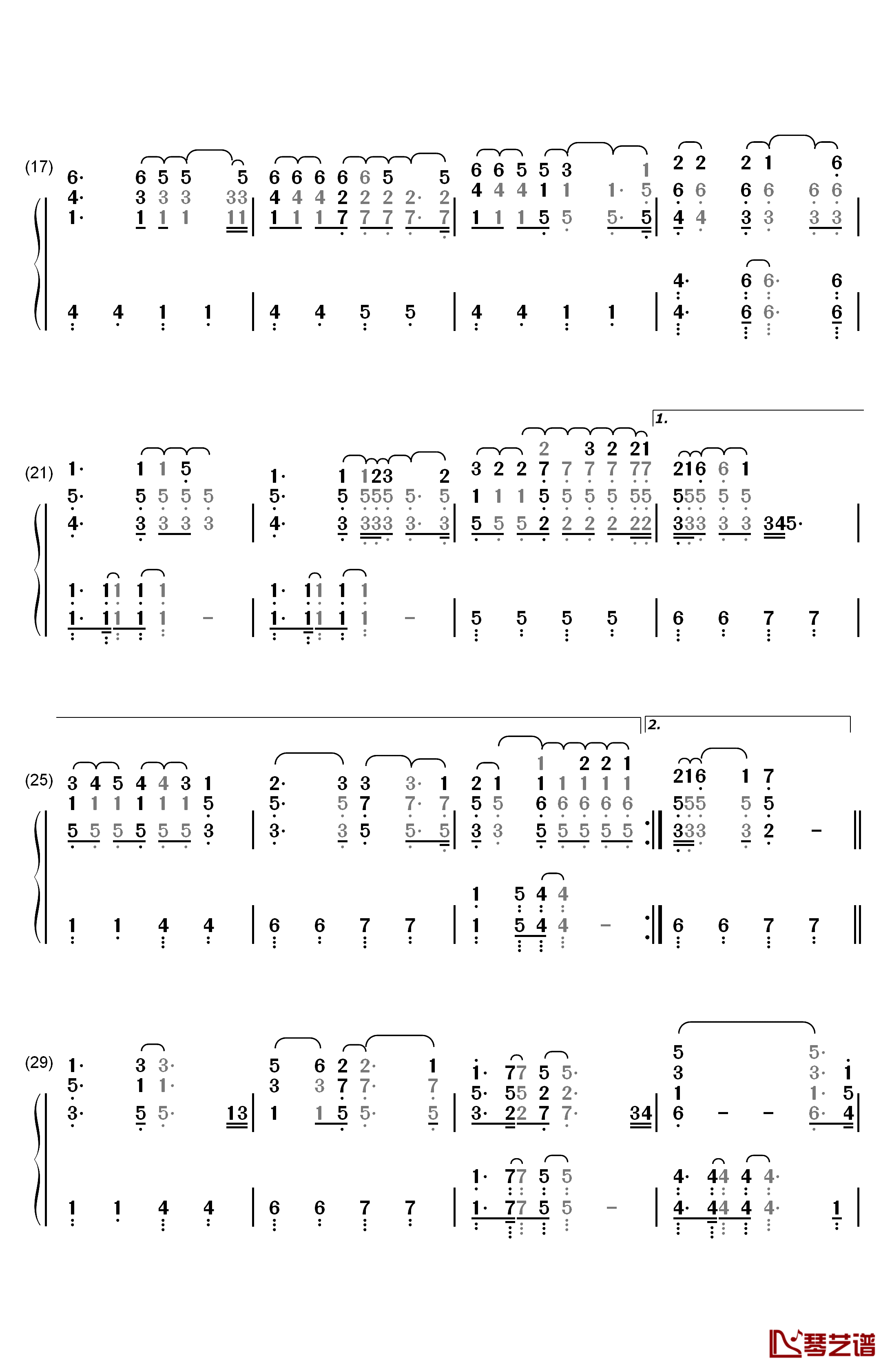 True Colors钢琴简谱-数字双手-Cyndi Lauper2