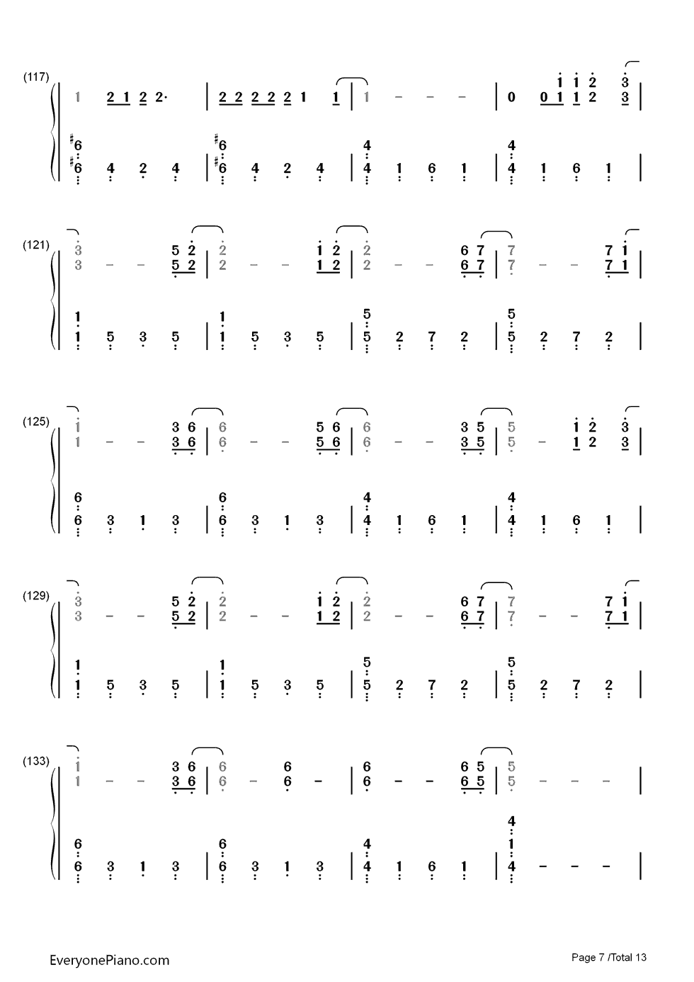 Up and Up钢琴简谱-数字双手-Coldplay7