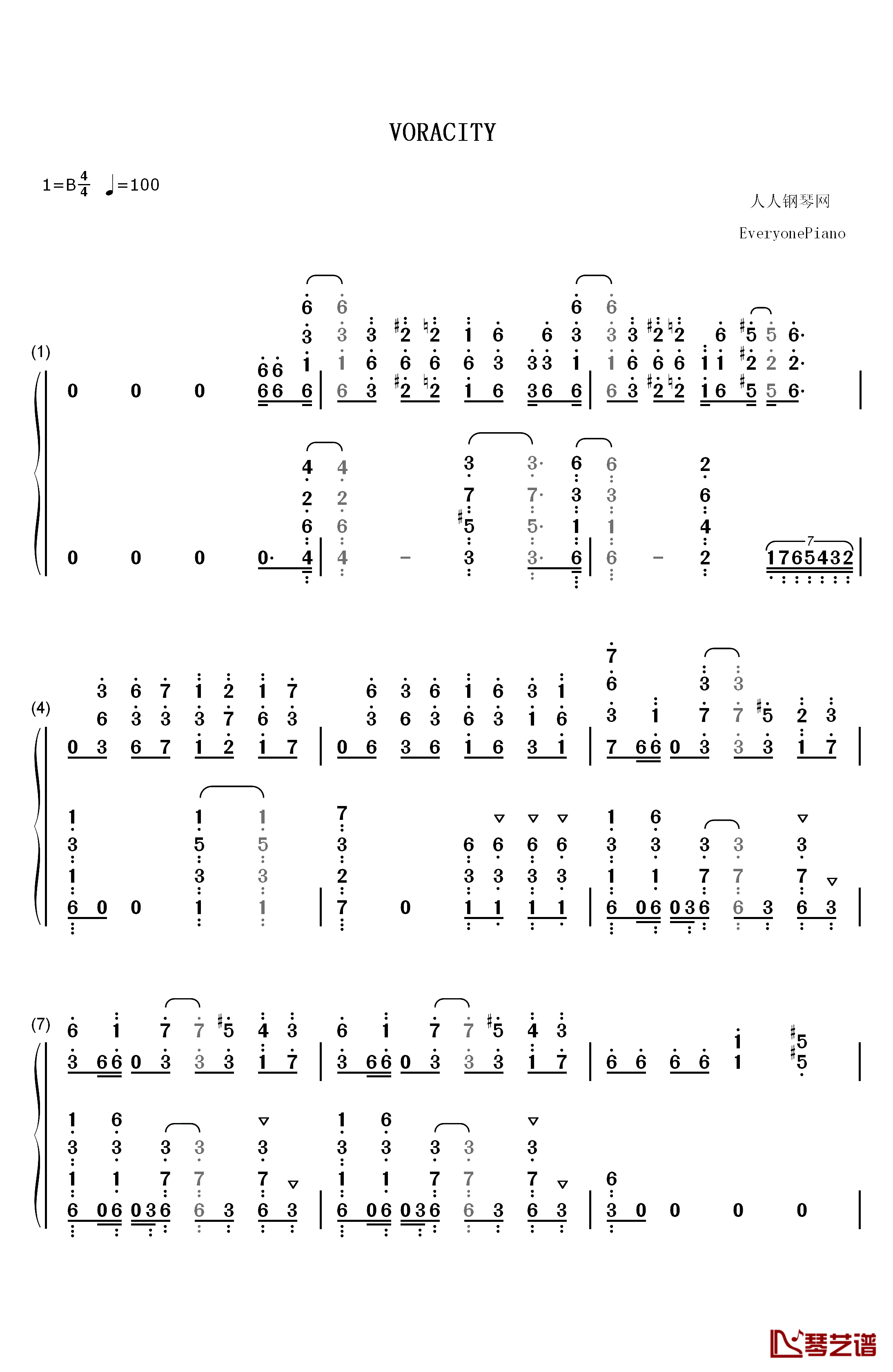 VORACITY钢琴简谱-数字双手-MYTH & ROID1