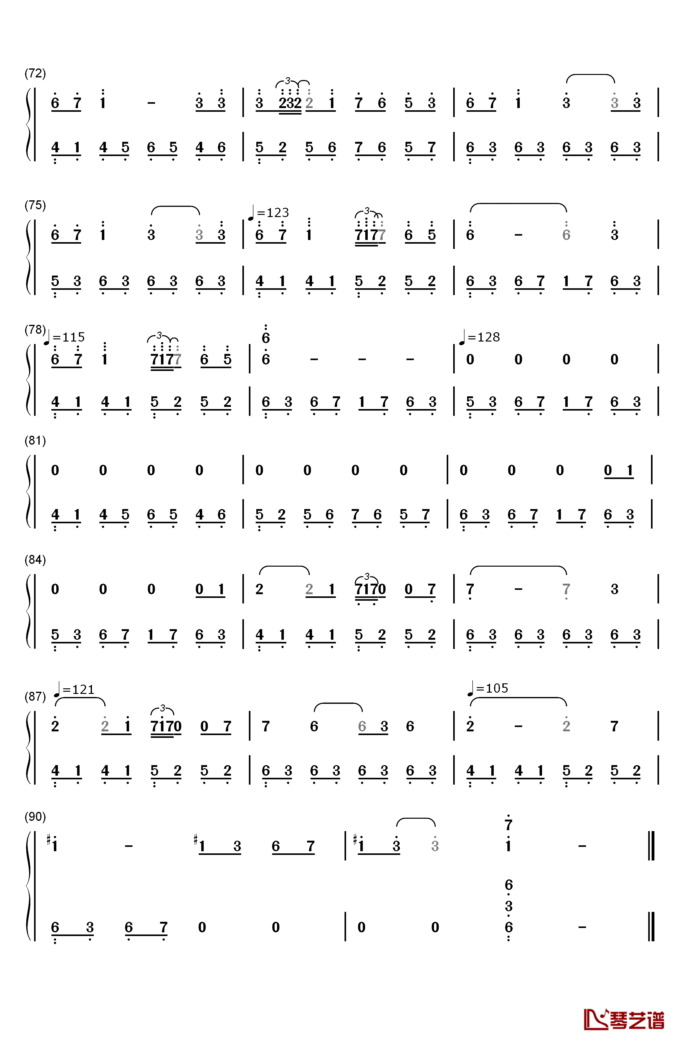 失去温暖钢琴简谱-数字双手-久石让  Joe Hisaishi 宫崎骏4