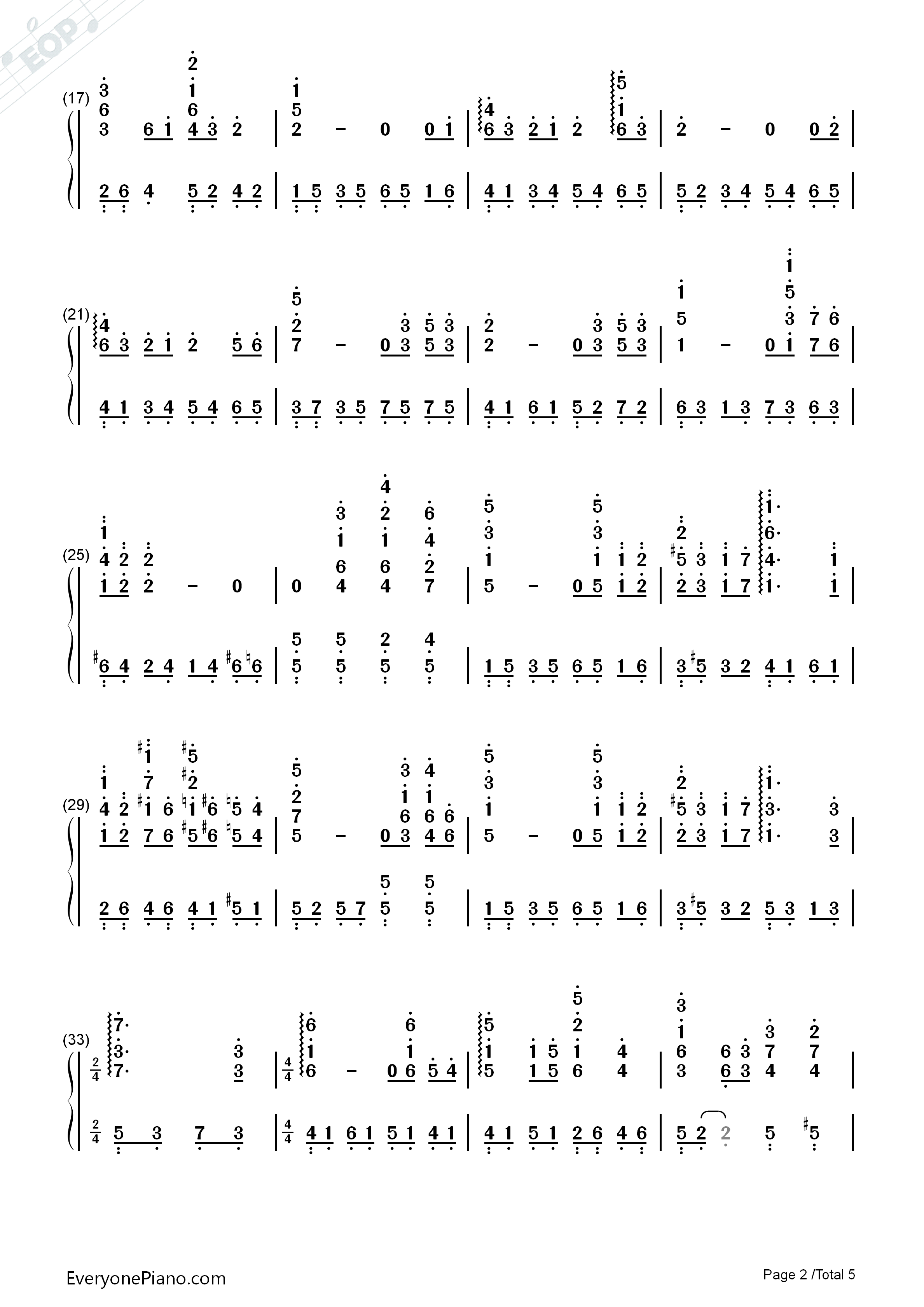 幽灵公主片尾曲钢琴简谱-久石让  Joe Hisaishi 宫崎骏演唱2