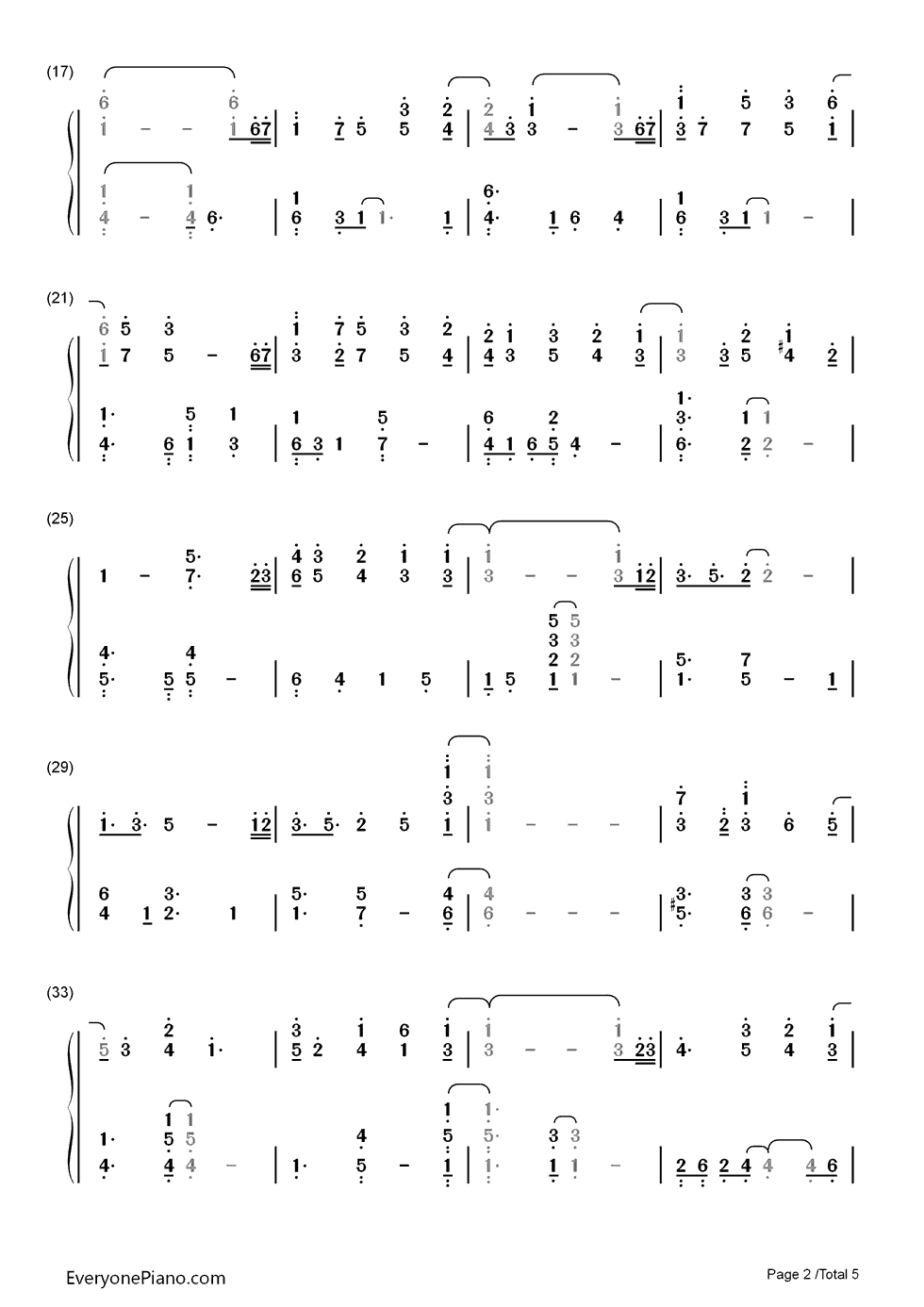 水之锦钢琴简谱-数字双手-Kevin Kern2