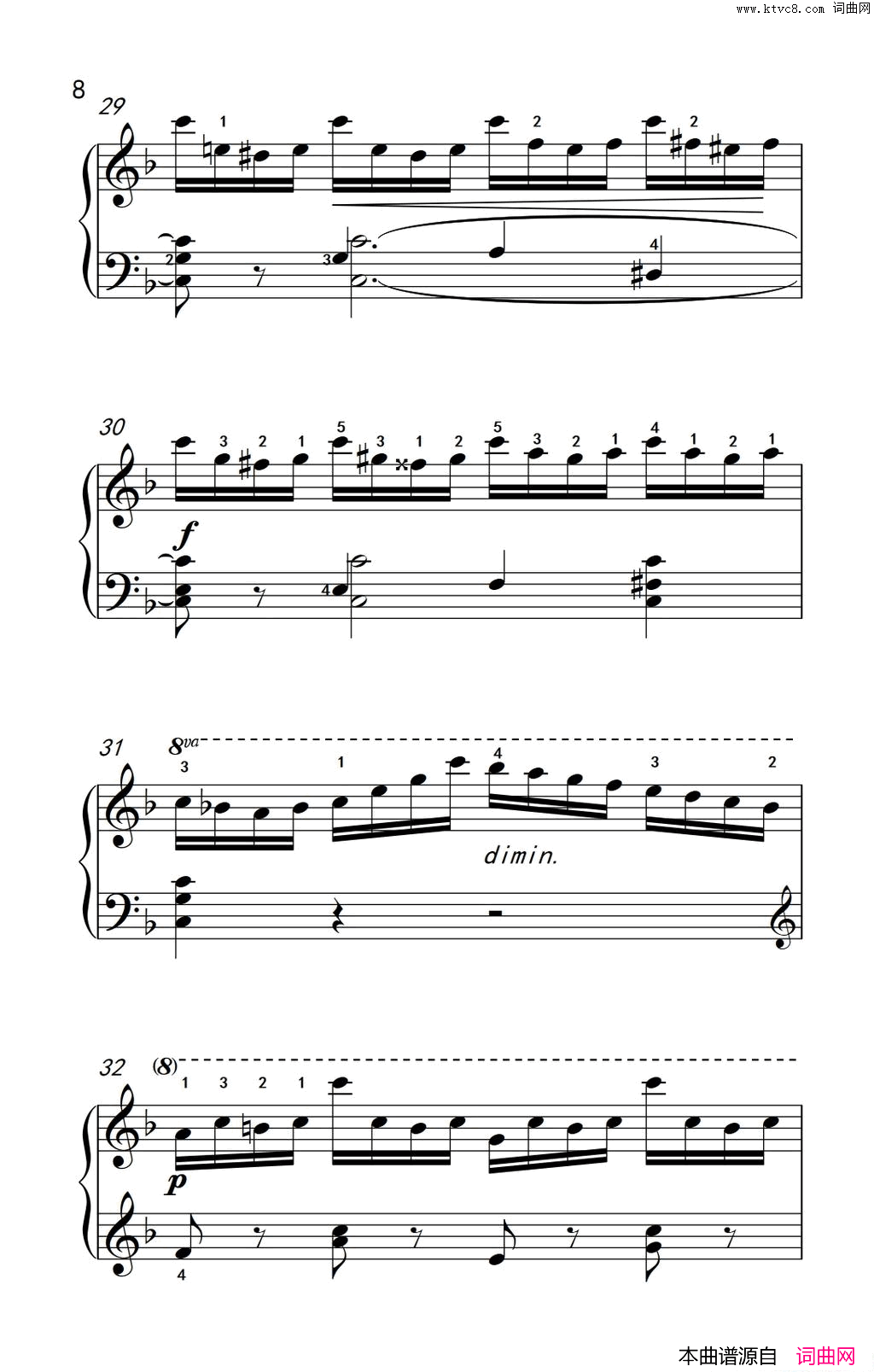 第七级2.练习曲中央音乐学院钢琴业余考级教程7-9级第七级2.练习曲中央音乐学院 钢琴业余考级教程 7-9级简谱1