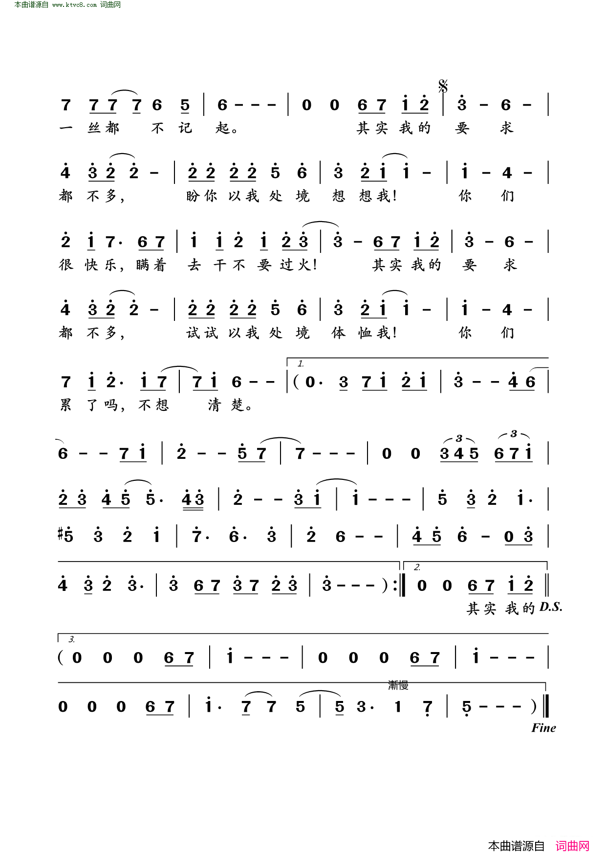 过火 粤语版简谱1