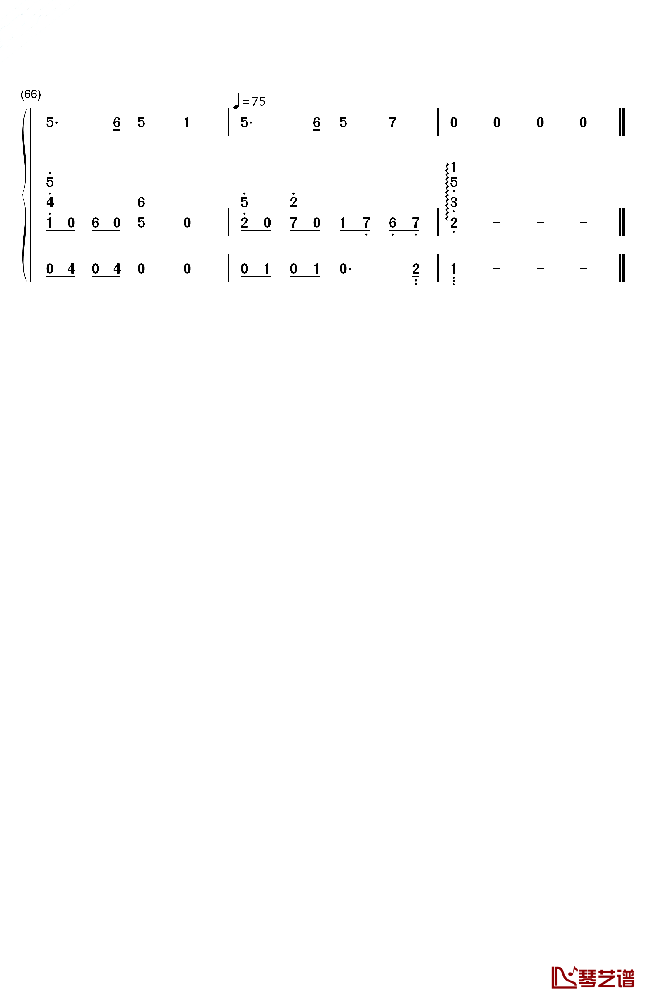 任性钢琴简谱-数字双手-孙燕姿6