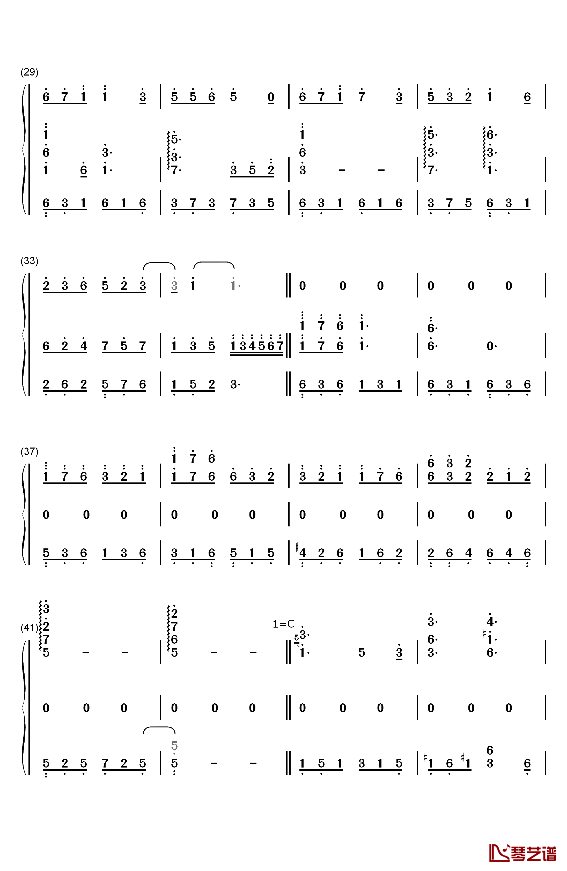 原来你也在这里钢琴简谱-数字双手-刘若英3