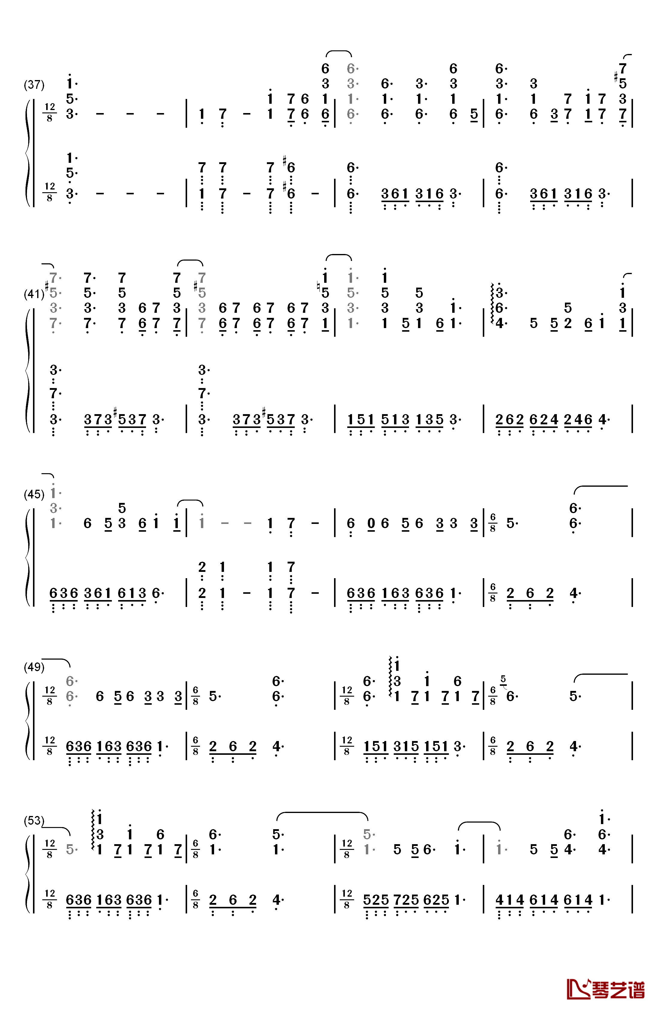 Shape of You钢琴简谱-数字双手-Ed Sheeran3