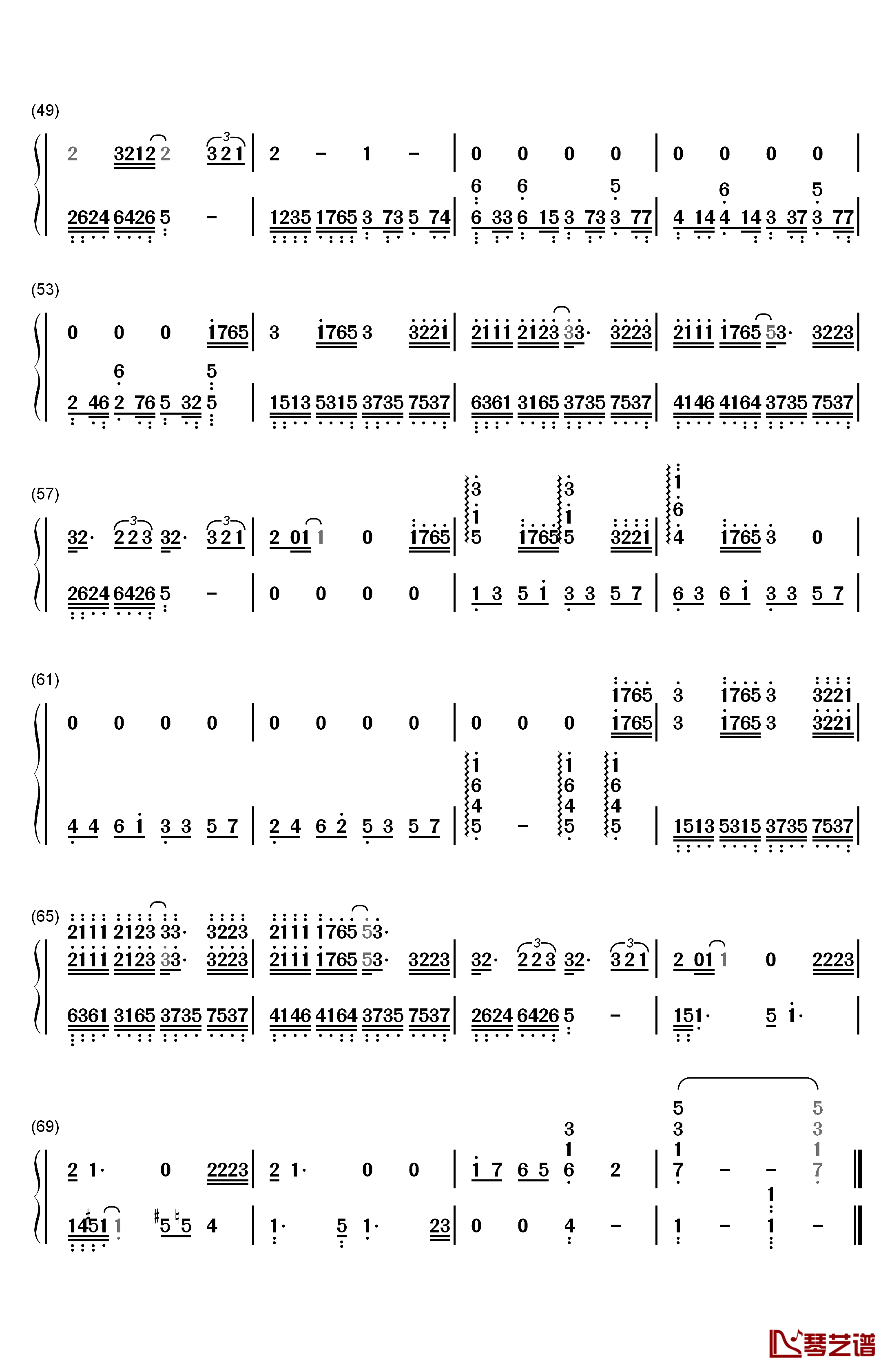 不要对他说钢琴简谱-数字双手-张信哲3