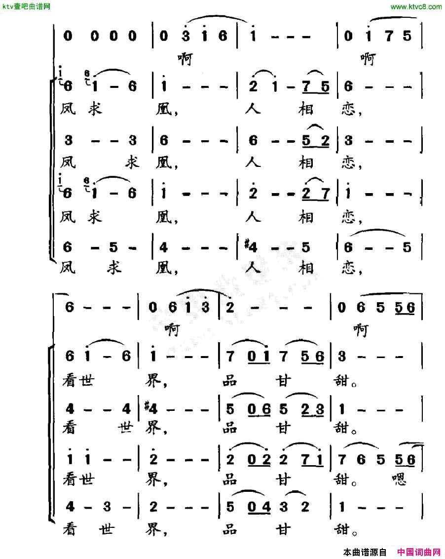 自然董伟达词潘兆和曲简谱1