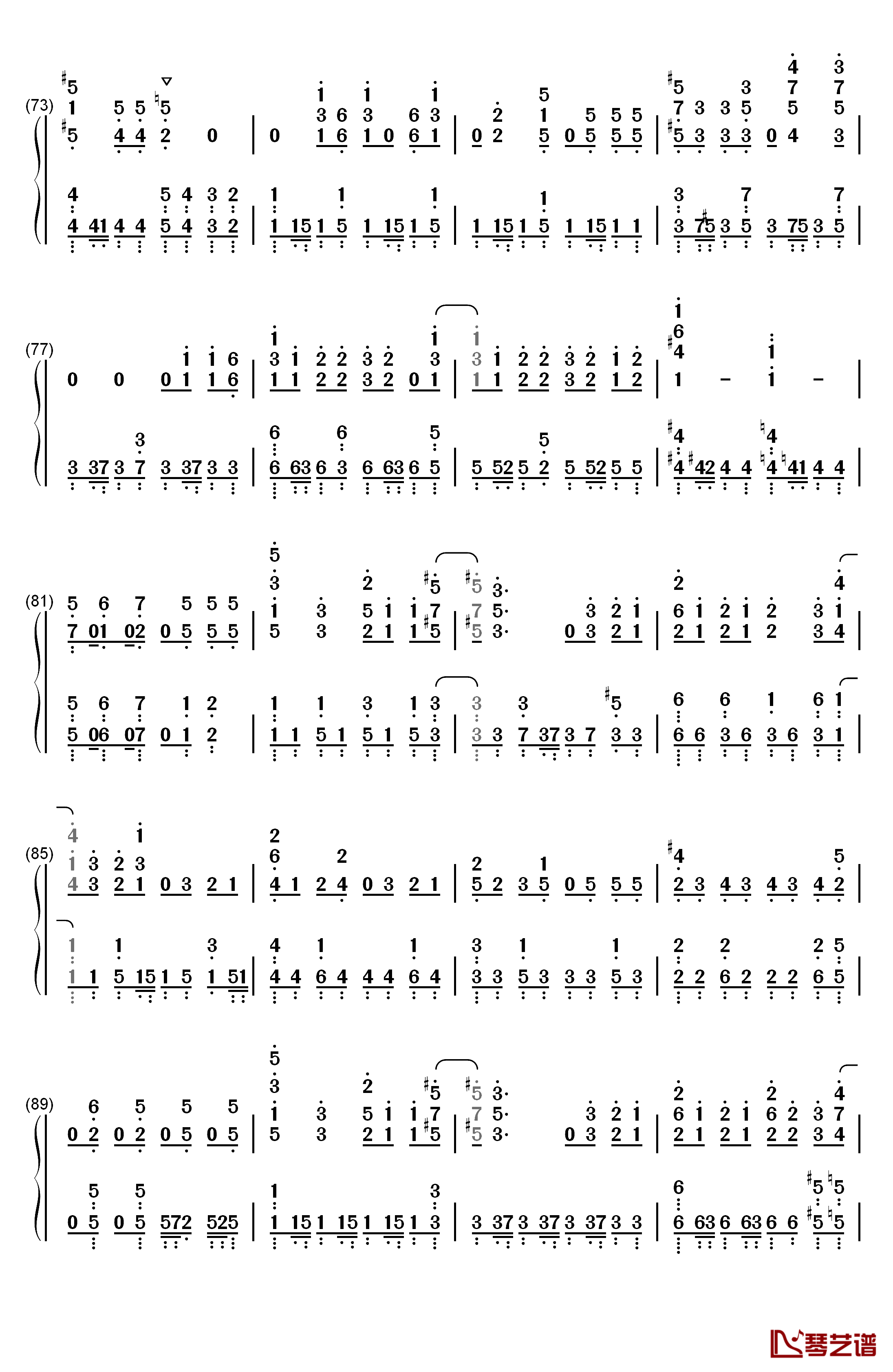 BABY钢琴简谱-数字双手-甜蜜子弹5