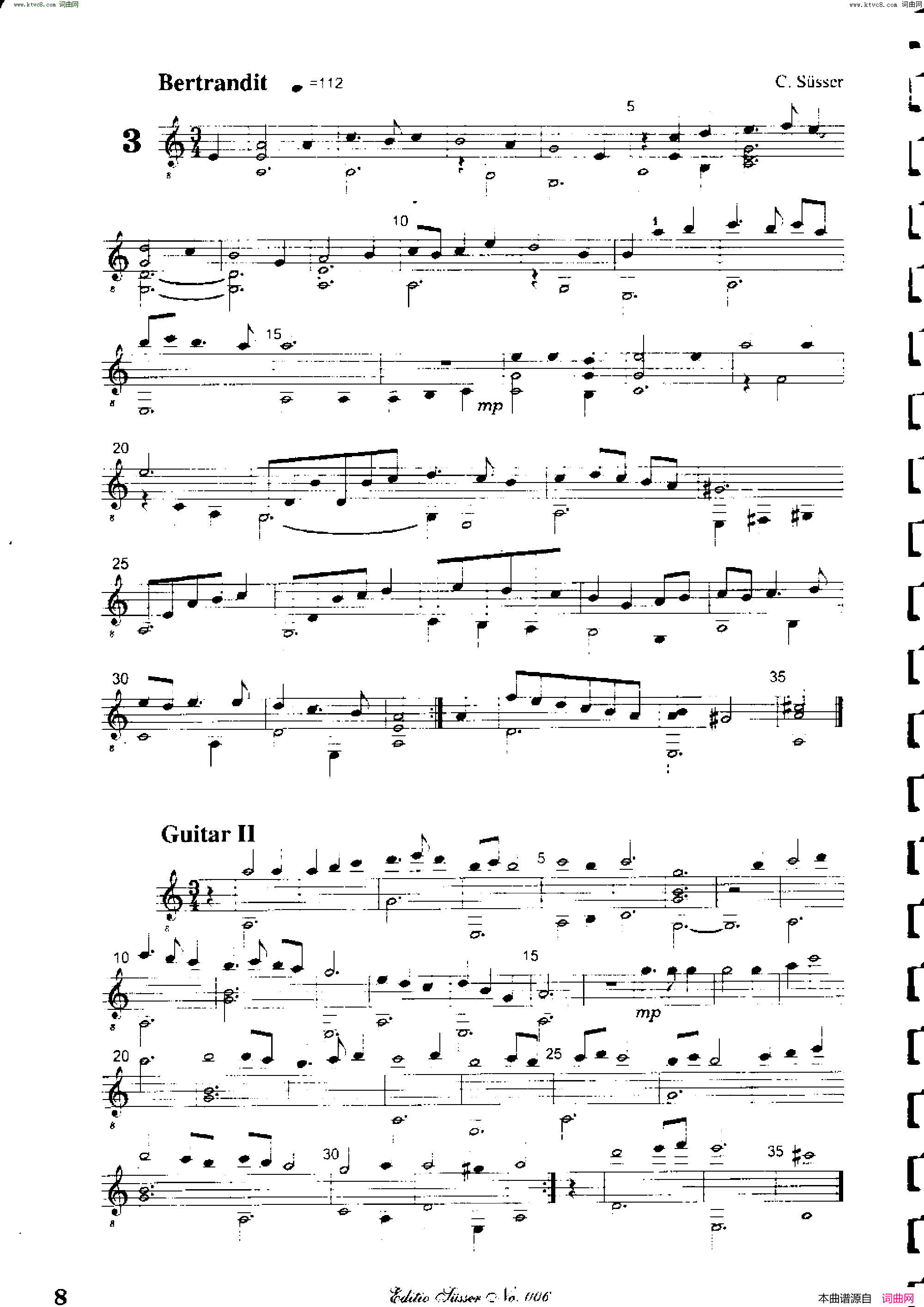 Classical guitar－Susser Ctibor_No 6, Fantazie ze sveta mineralu简谱1
