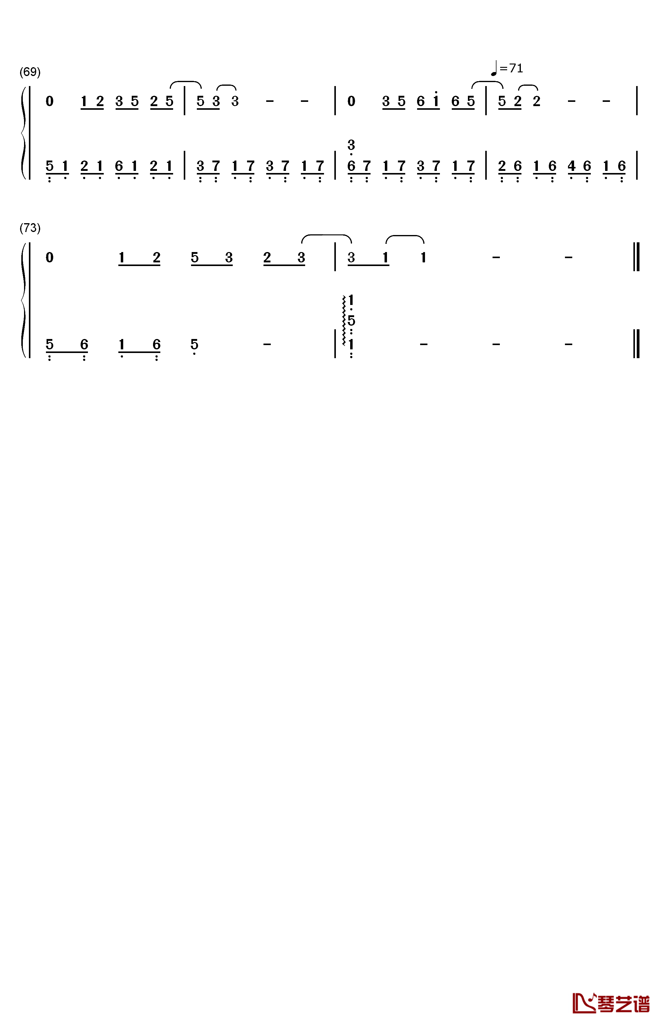 弥敦道钢琴简谱-数字双手-洪卓立4