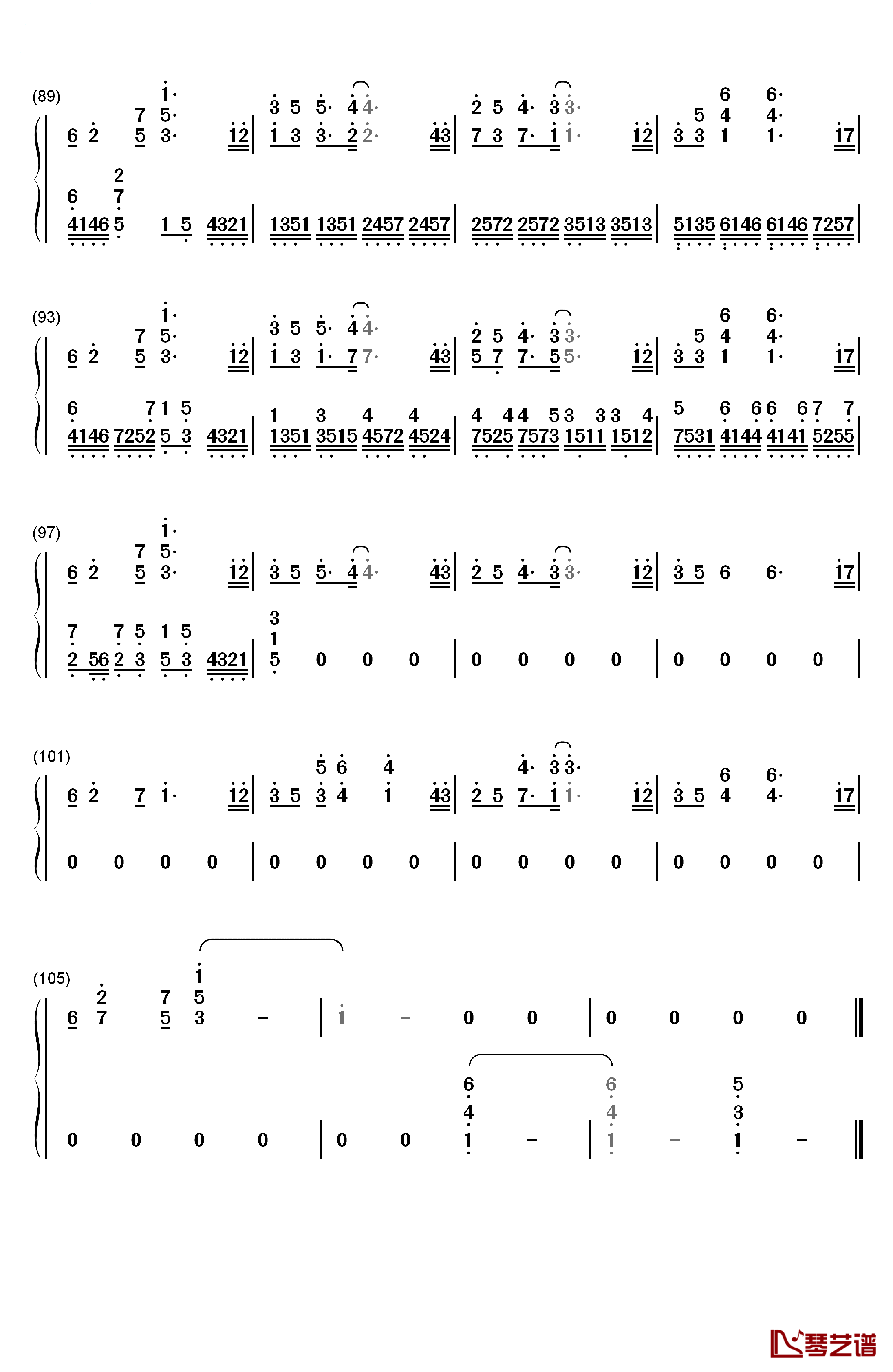 相信钢琴简谱-数字双手-苏打绿5