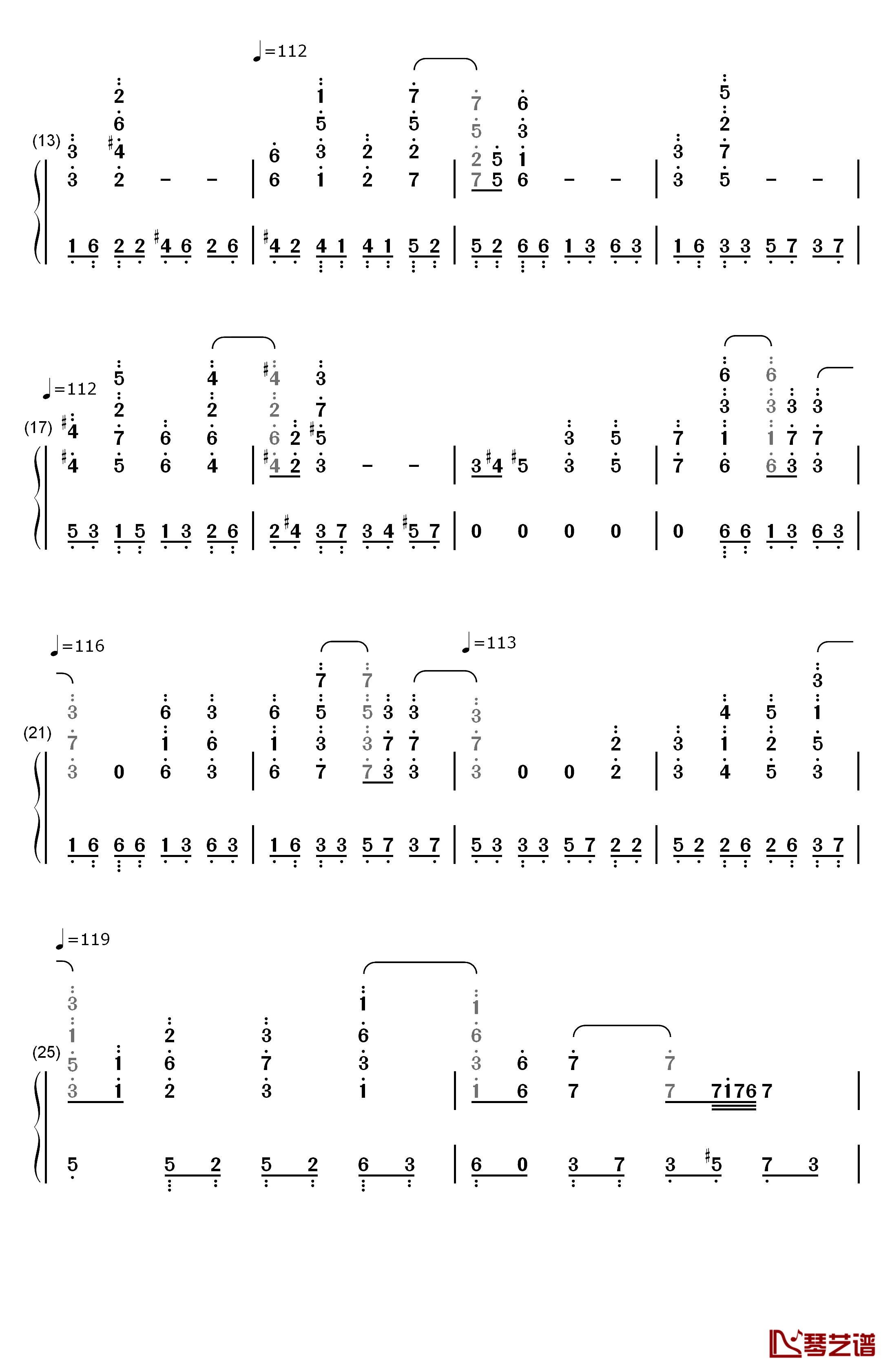 出埃及记钢琴简谱-数字双手-马克西姆2