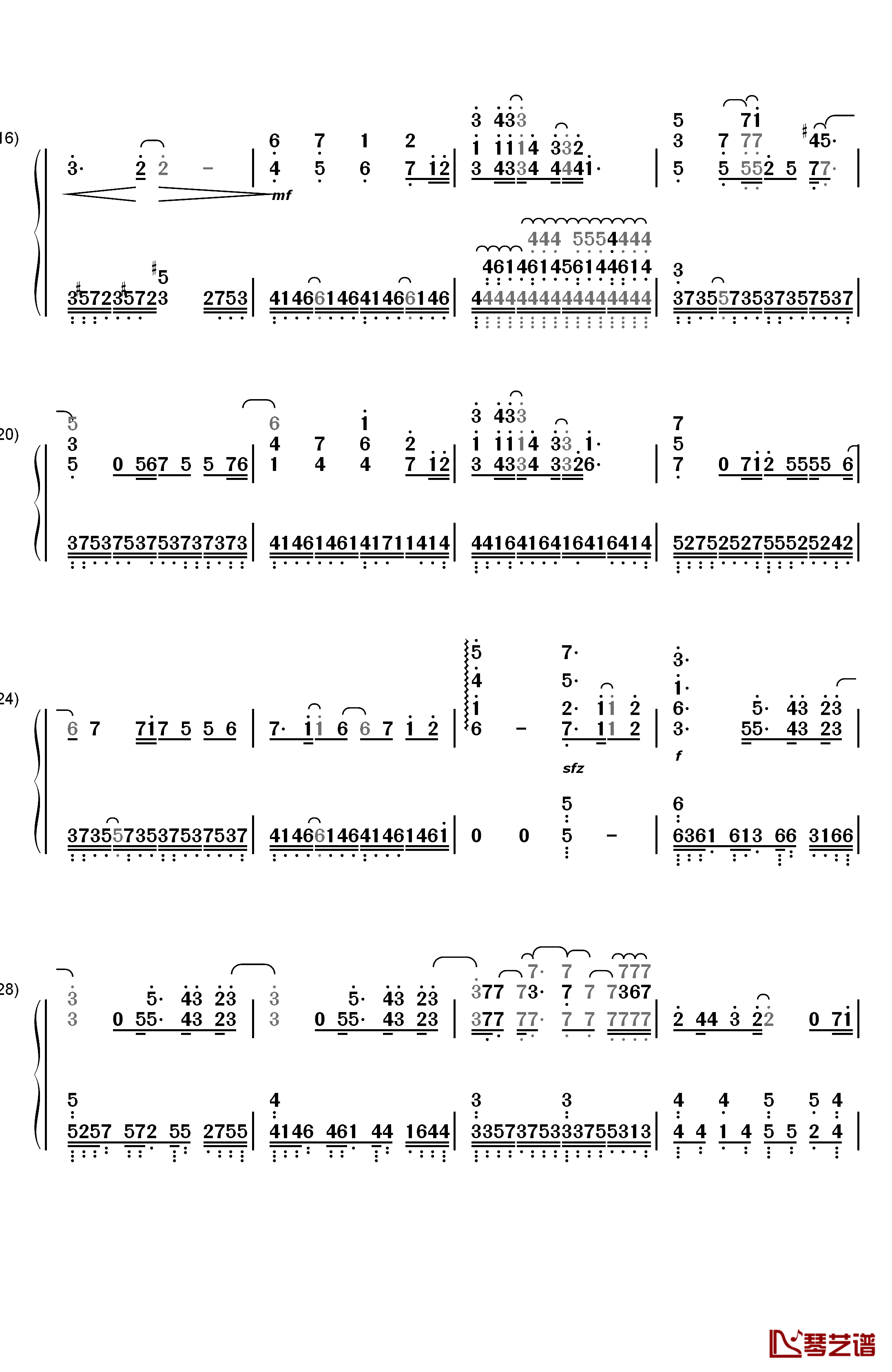 Medley钢琴简谱-数字双手-Aimer2