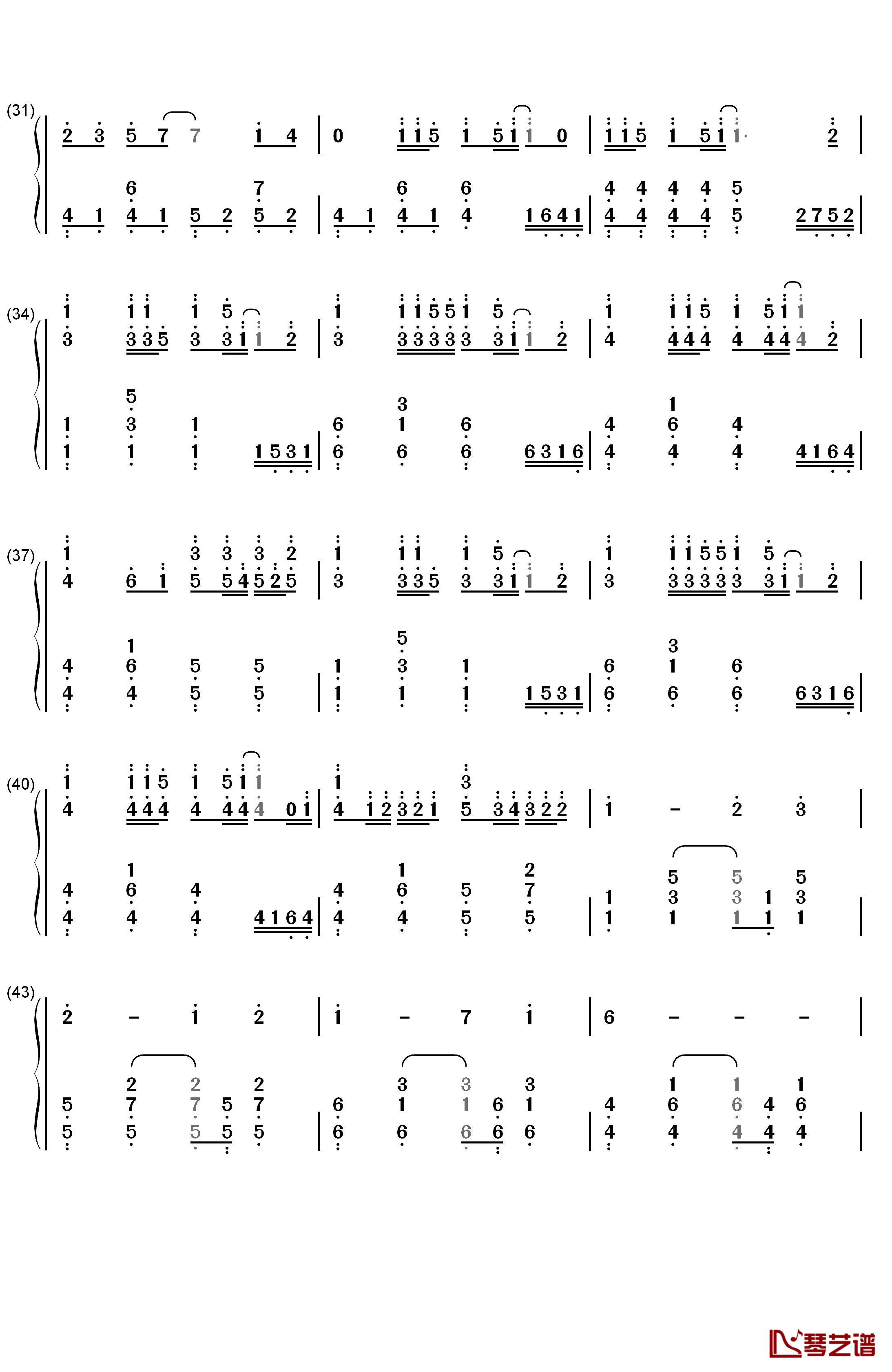 Come Back To Me钢琴简谱-数字双手-宇多田光3