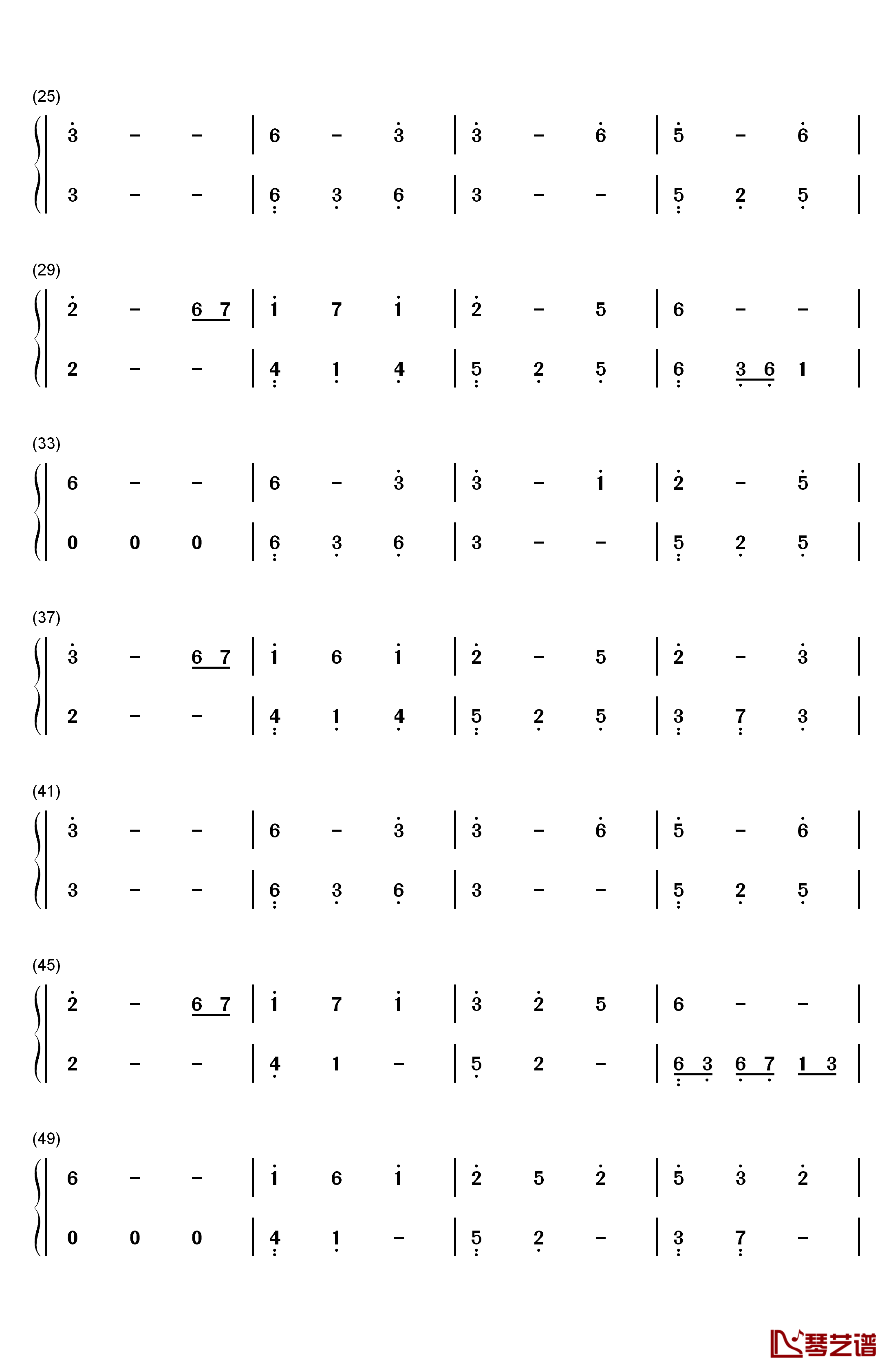 不老梦钢琴简谱-数字双手-银临2