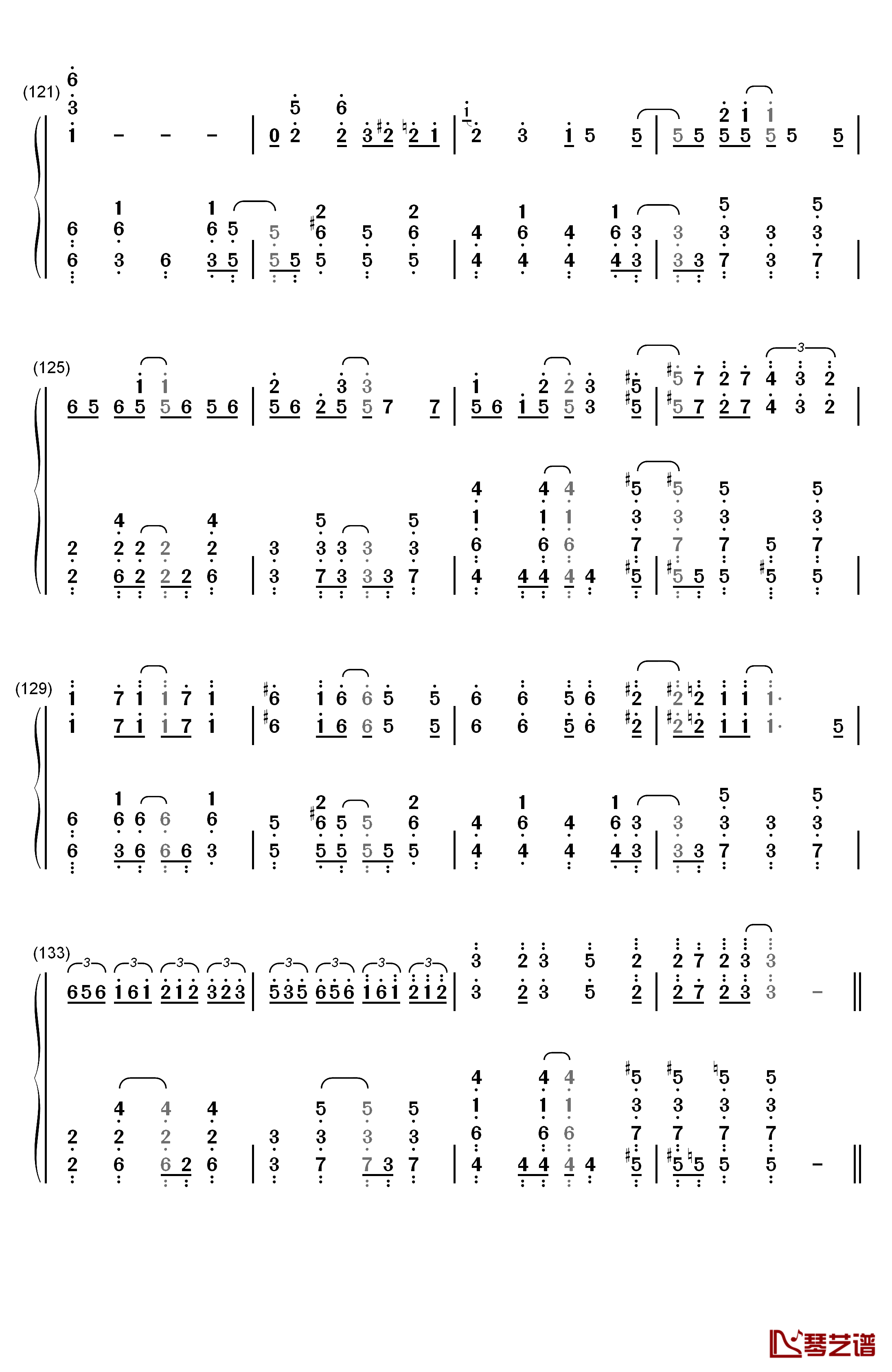 阳炎days钢琴简谱-数字双手-自然の敌P8