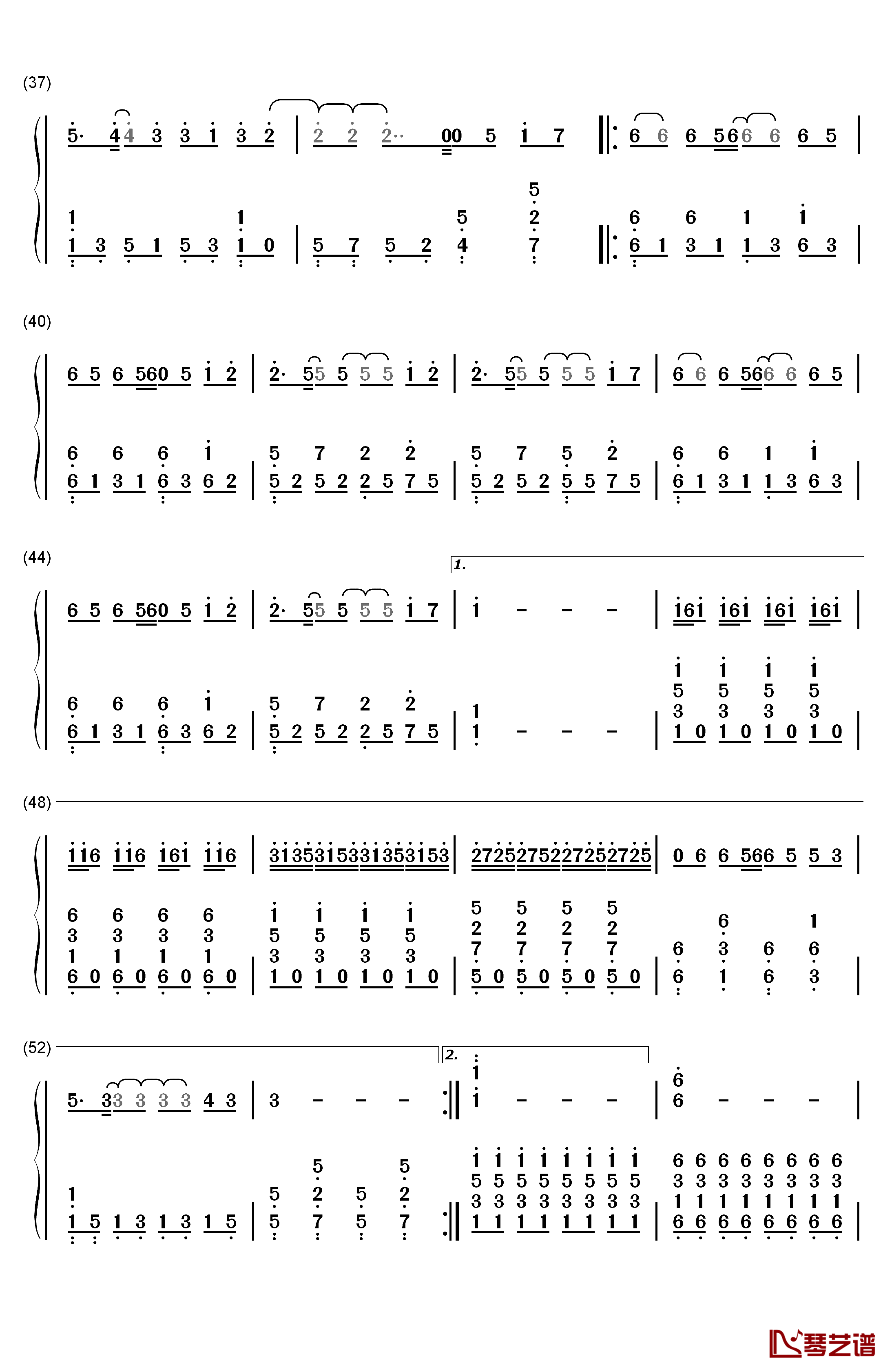 渴望光荣钢琴简谱-数字双手-谭伊哲3