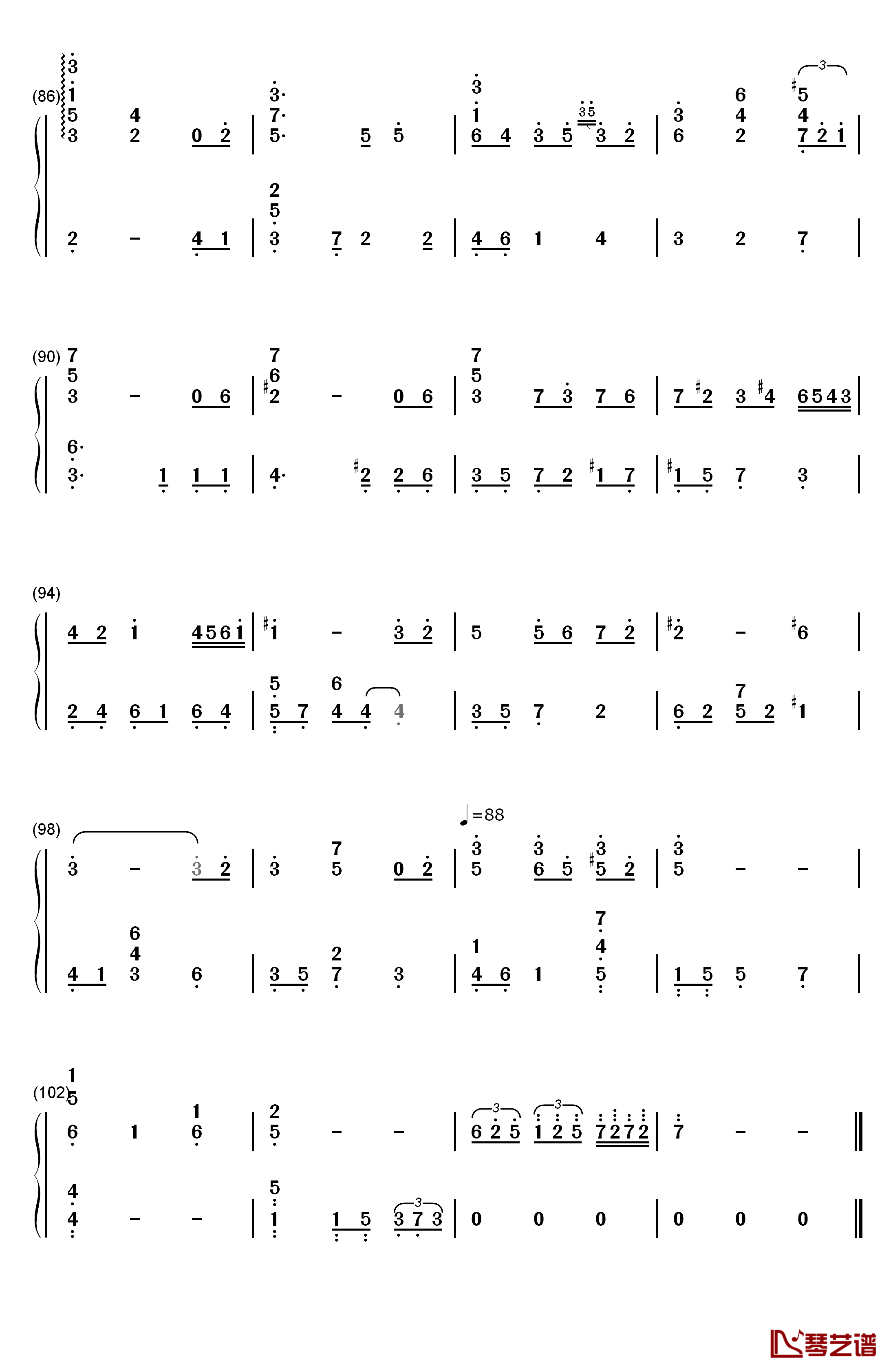 Sleep Away钢琴简谱-数字双手-Bob Acri6