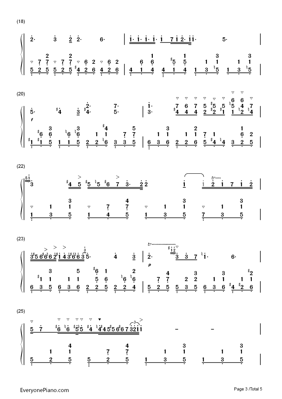 肖邦夜曲第二首钢琴简谱-数字双手-肖邦3