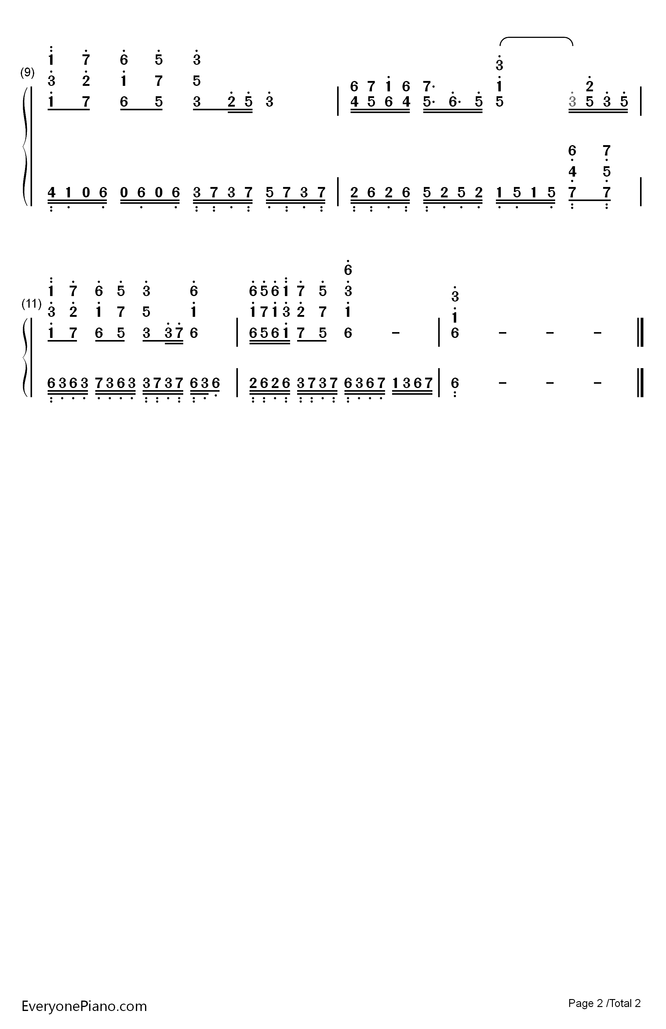 忘羡钢琴简谱-数字双手-林海2