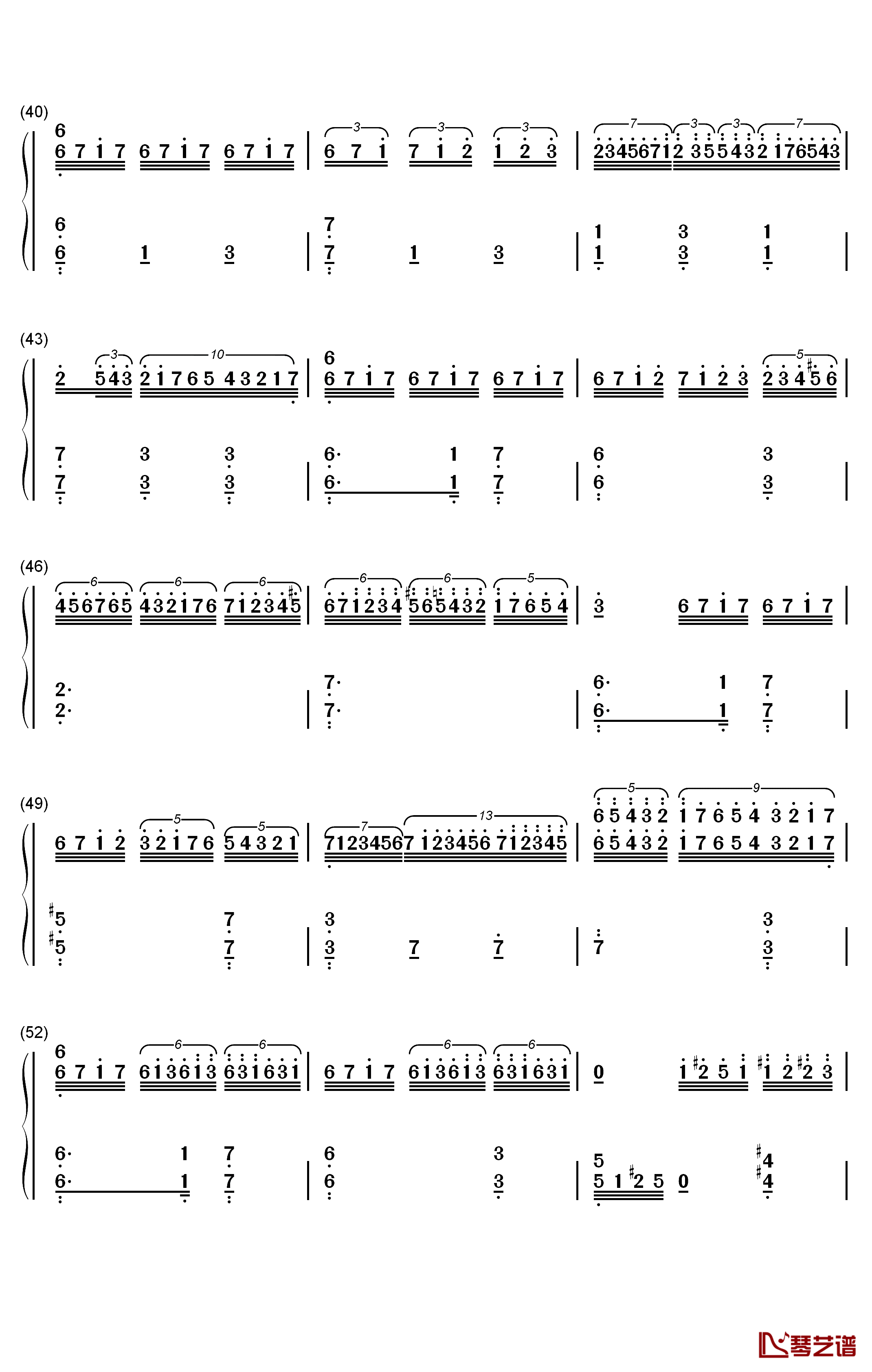 Hedwigs Theme完整版钢琴简谱-数字双手-John Williams3