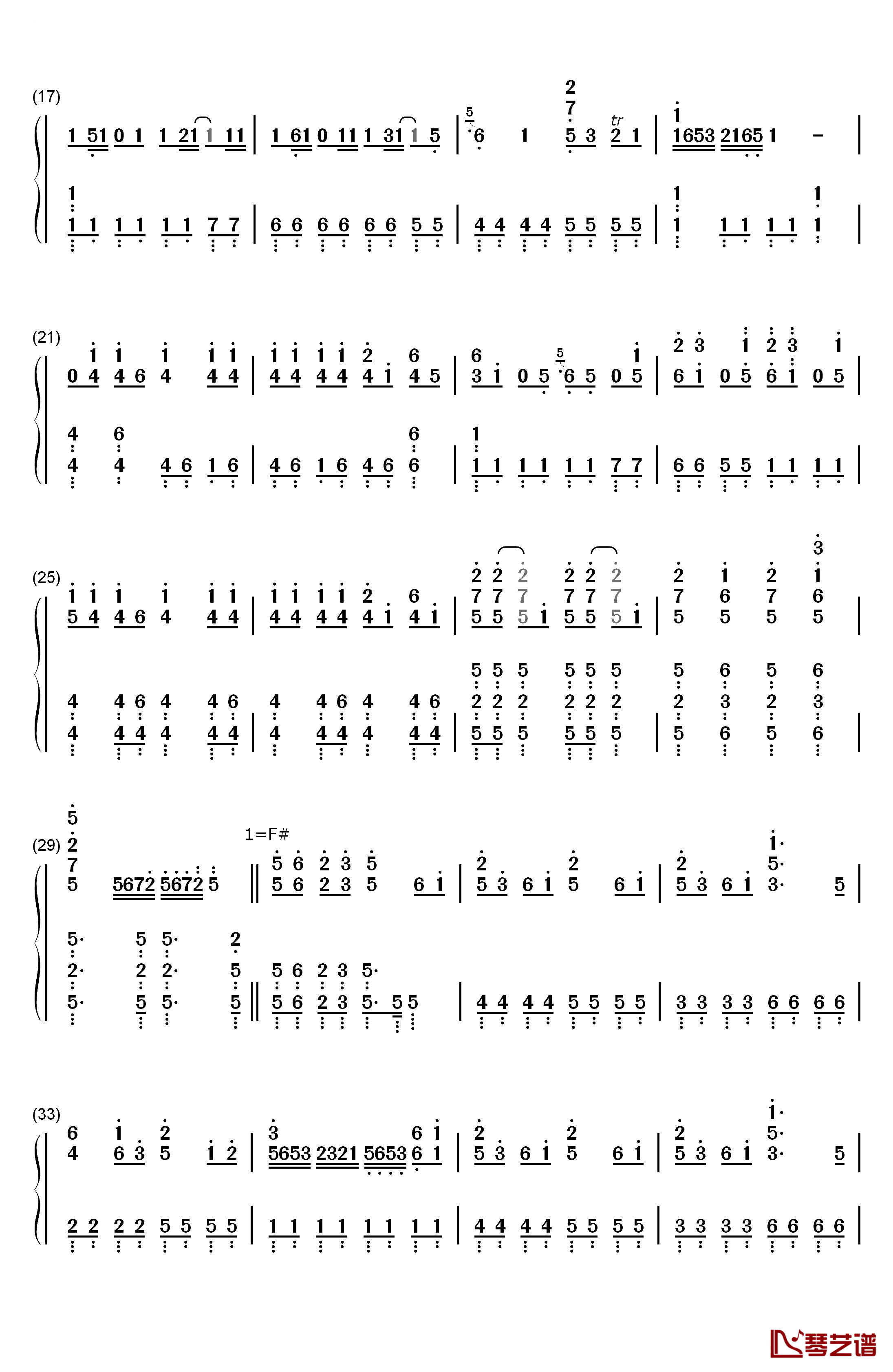 白金迪斯科钢琴简谱-数字双手-井口裕香2