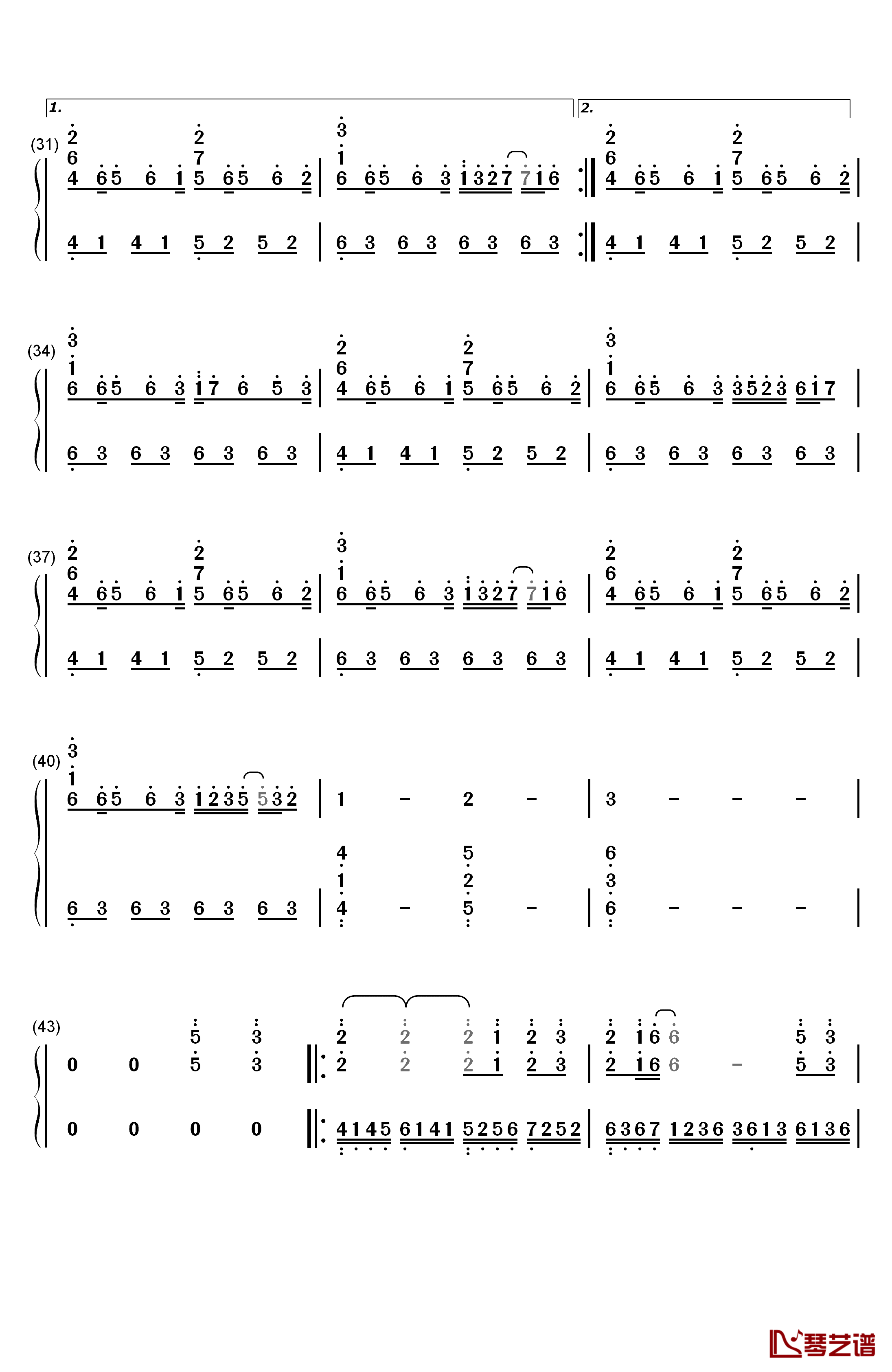 春よ、来い钢琴简谱-数字双手-松任谷由实3