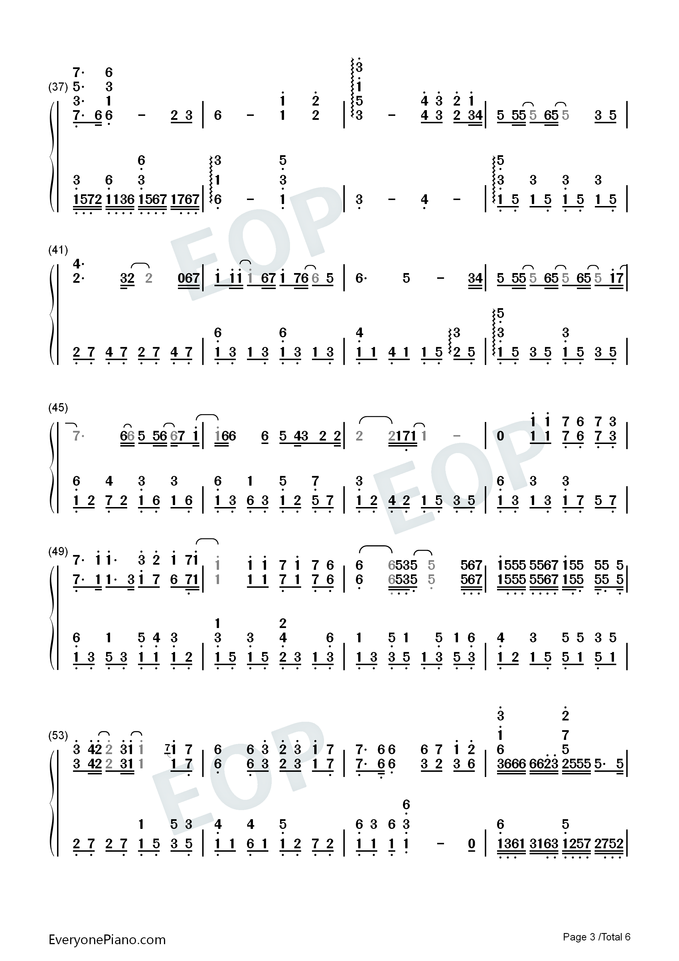 冬のエピローグ-四月是你的谎言OST-原神风物之诗琴谱-原琴谱双手简谱预览3