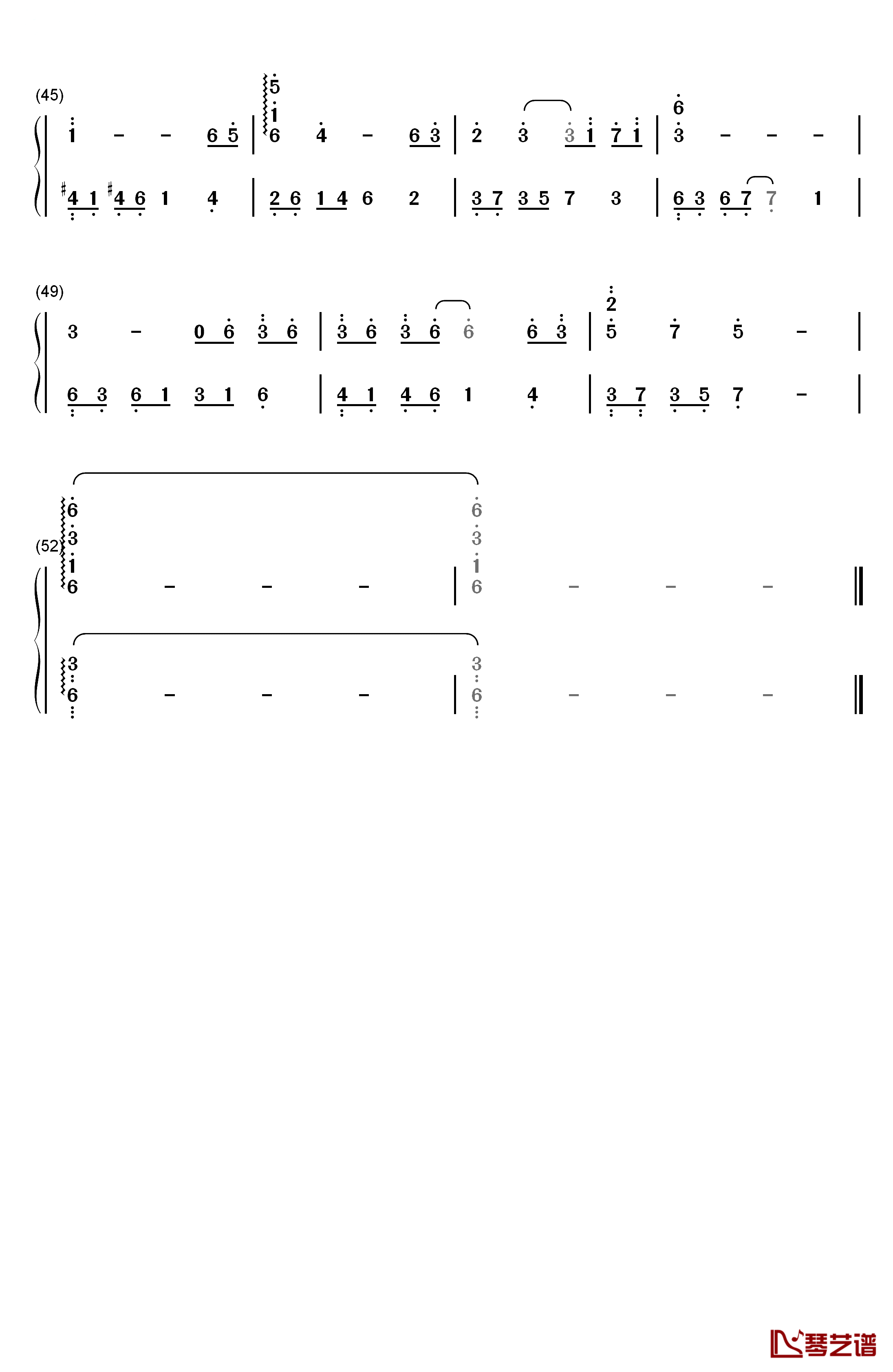 伤恋钢琴简谱-数字双手-石进3