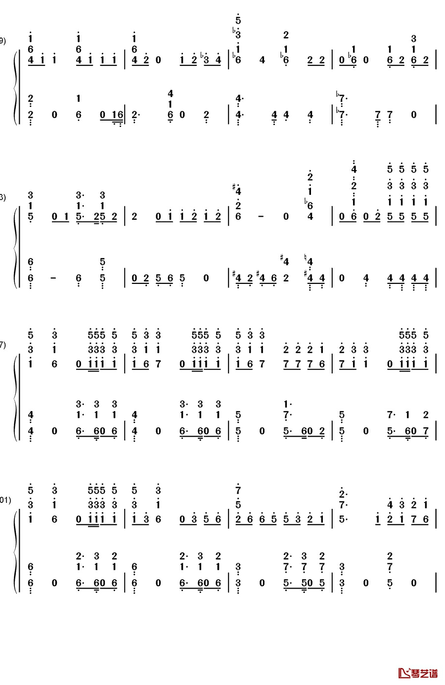 Moonlight钢琴简谱-数字双手-EXO6