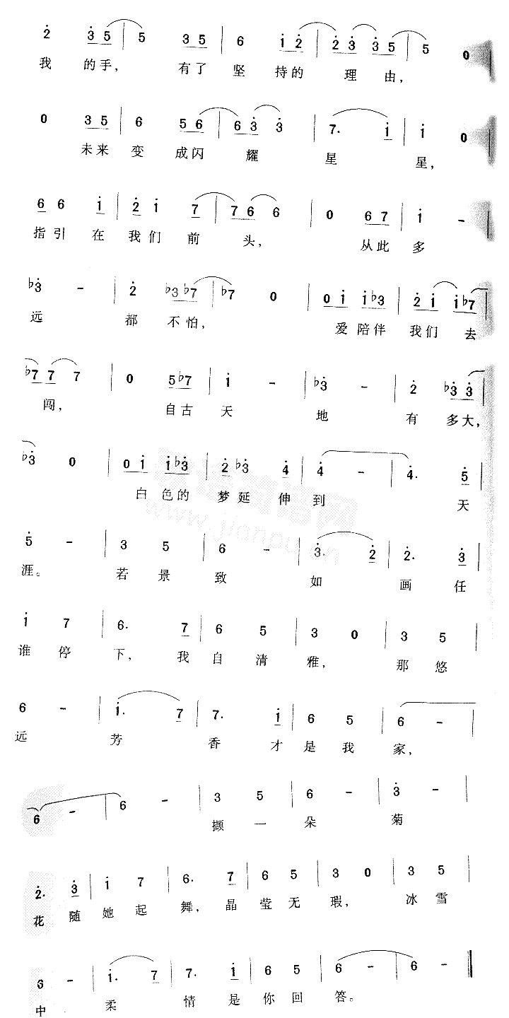 冰菊舞简谱-李宇春演唱1