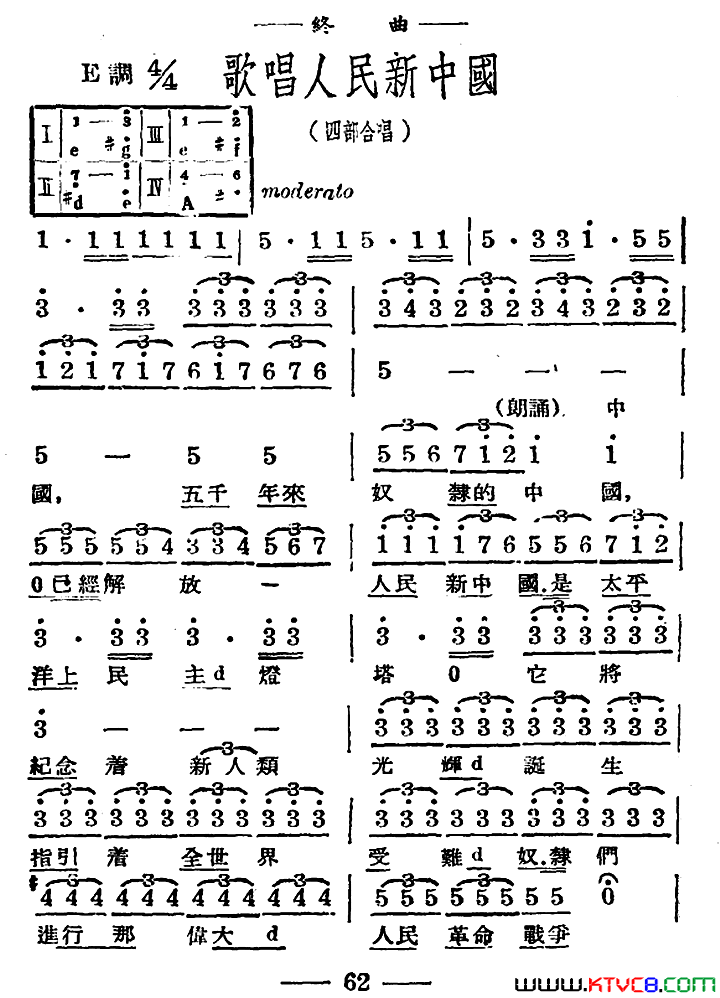 歌唱人民新中国简谱1