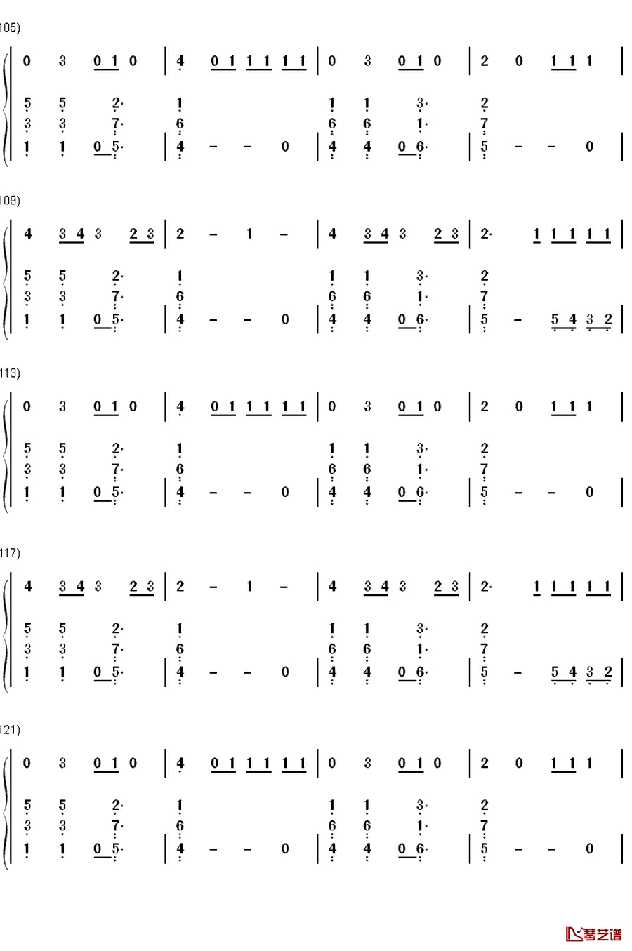 Kiss You钢琴简谱-数字双手-One Direction6