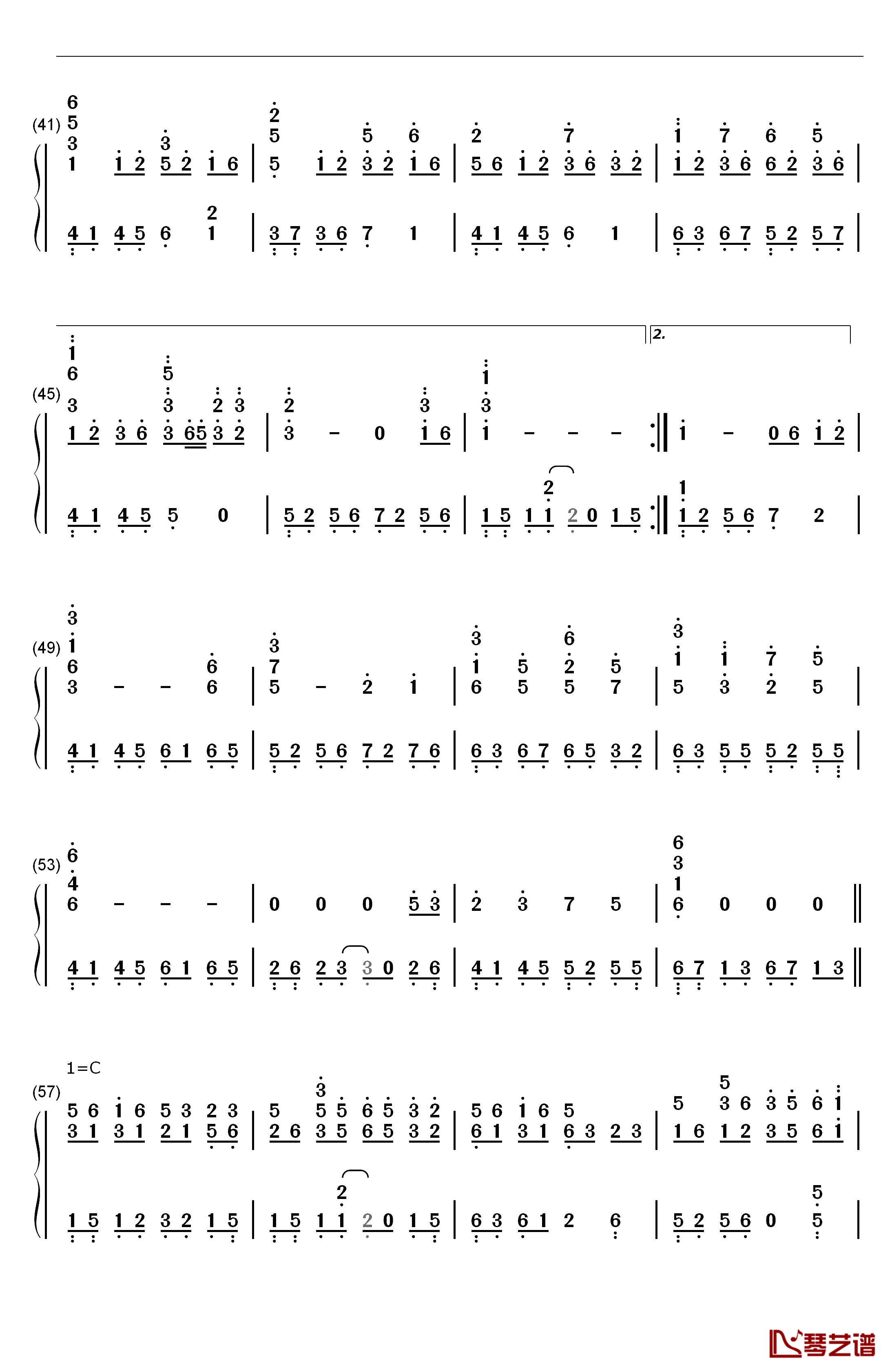 前尘如梦钢琴简谱-数字双手-洛天依3