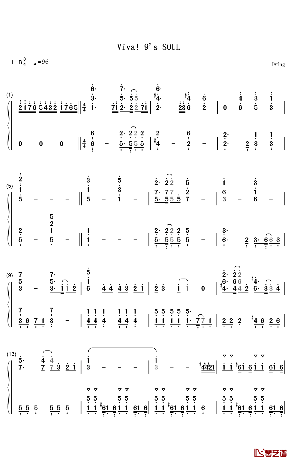 Viva 9s SOUL钢琴简谱-数字双手-Hey! Say! JUMP1