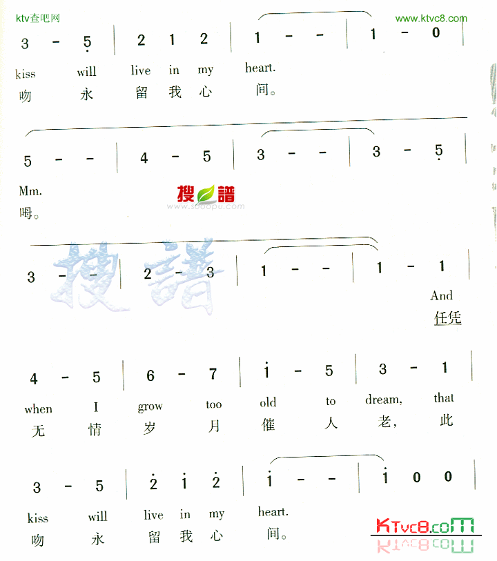 WhenIGrowTooOldToDream简谱1