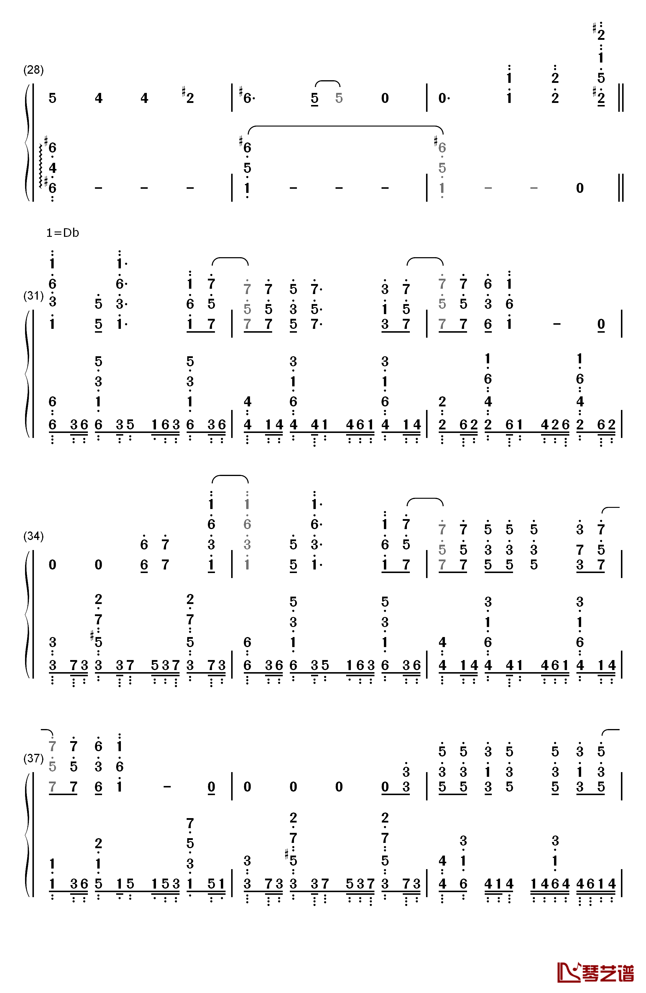 X.U.钢琴简谱-数字双手-SawanoHiroyuki[nZk]:Gemie3