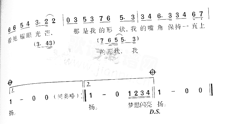 闪亮亮简谱-张含韵演唱1