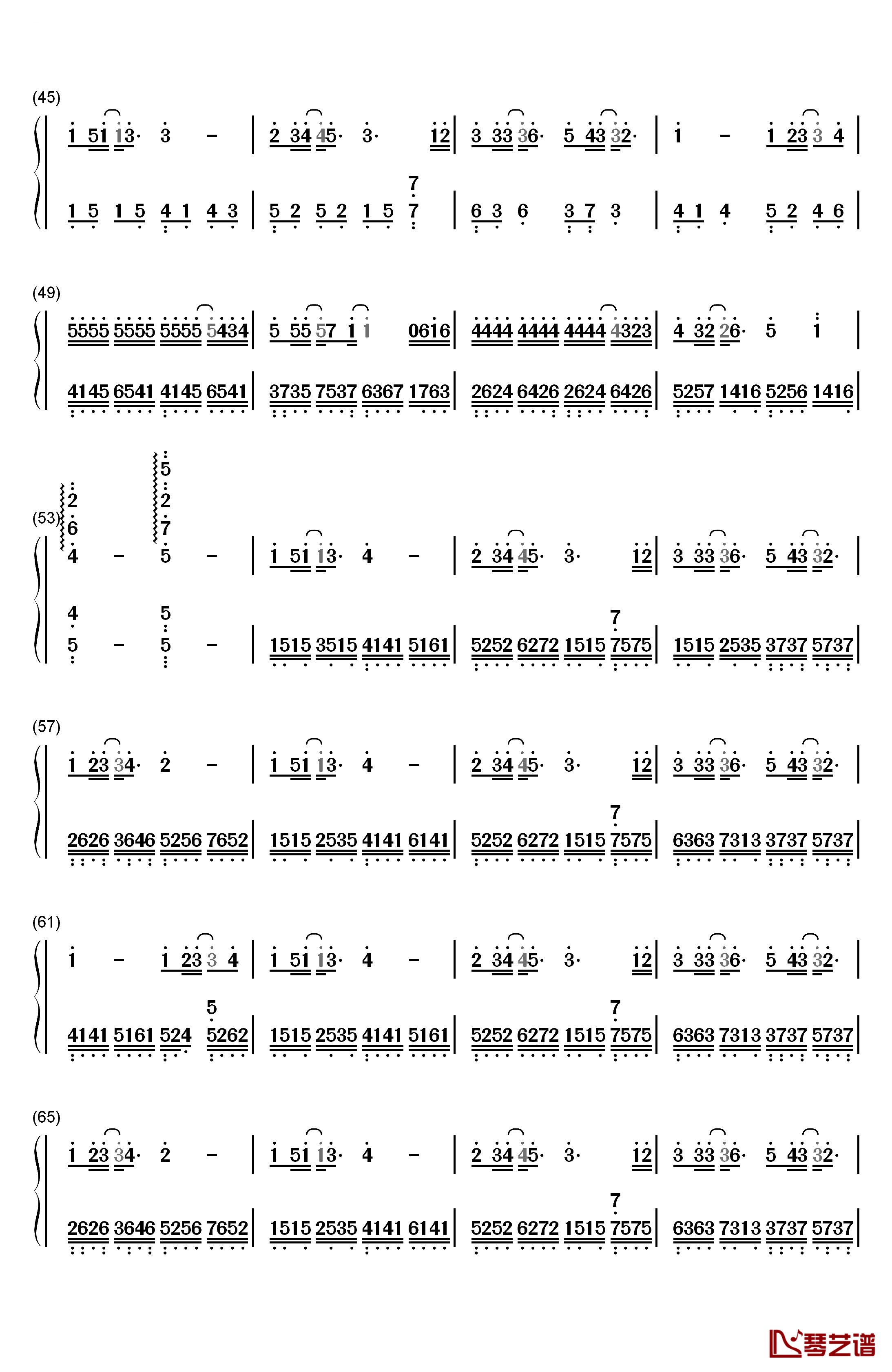 威尼斯的泪钢琴简谱-数字双手-永邦3